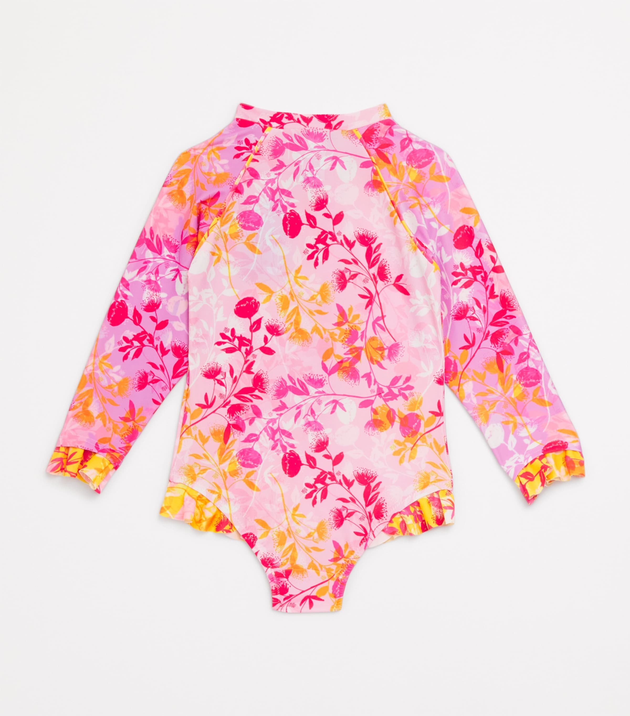 MARIE RAXEVSKY Long-Sleeve Botanical Print Swimsuit (2-12 Years) Botanical Mix Image 2