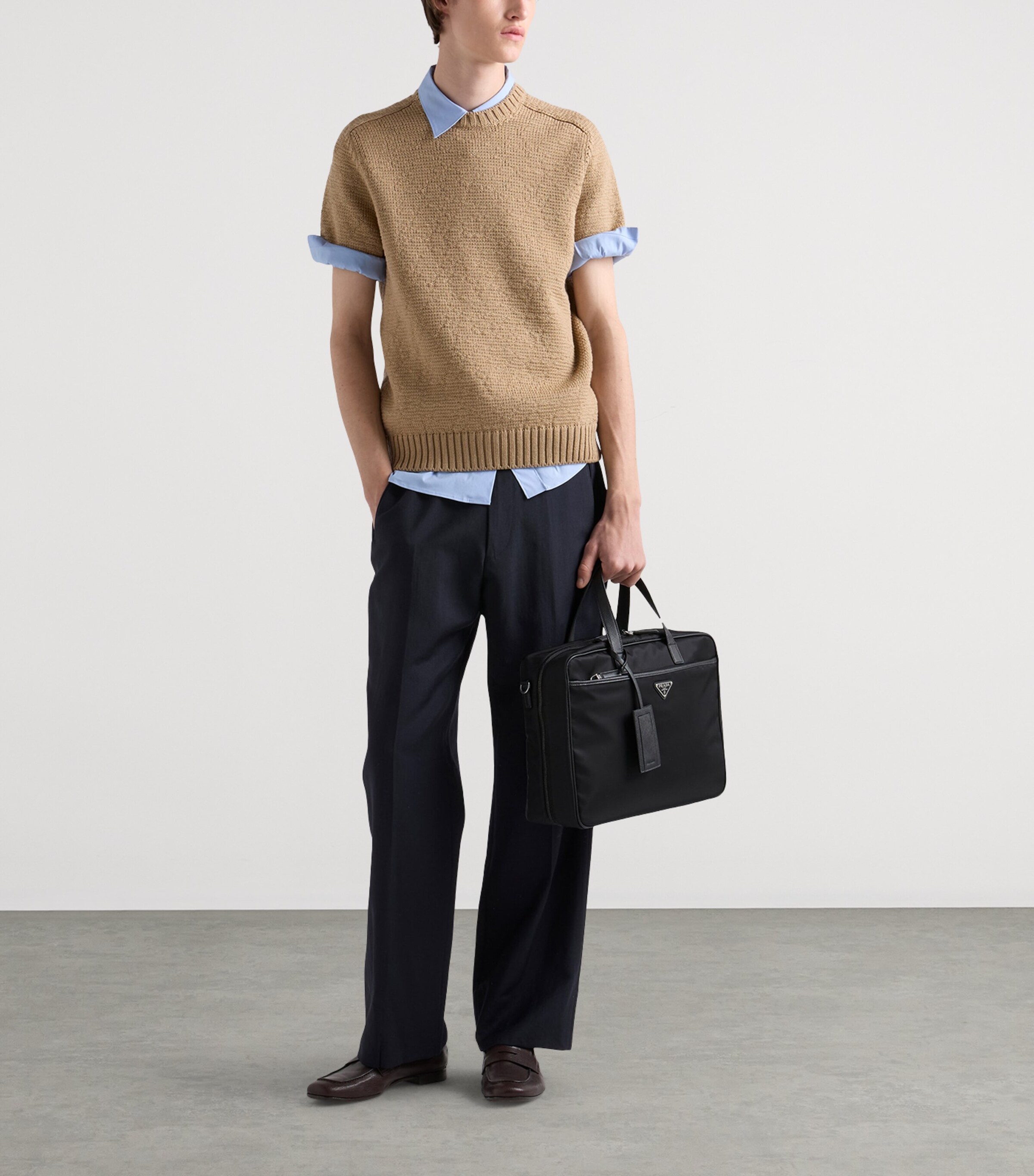 Prada Re-Nylon and Saffiano Leather Briefcase Image 2