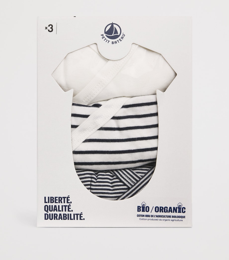 Petit Bateau Set of 3 Cotton Bodysuits (Newborn - 12 Months) Image 3
