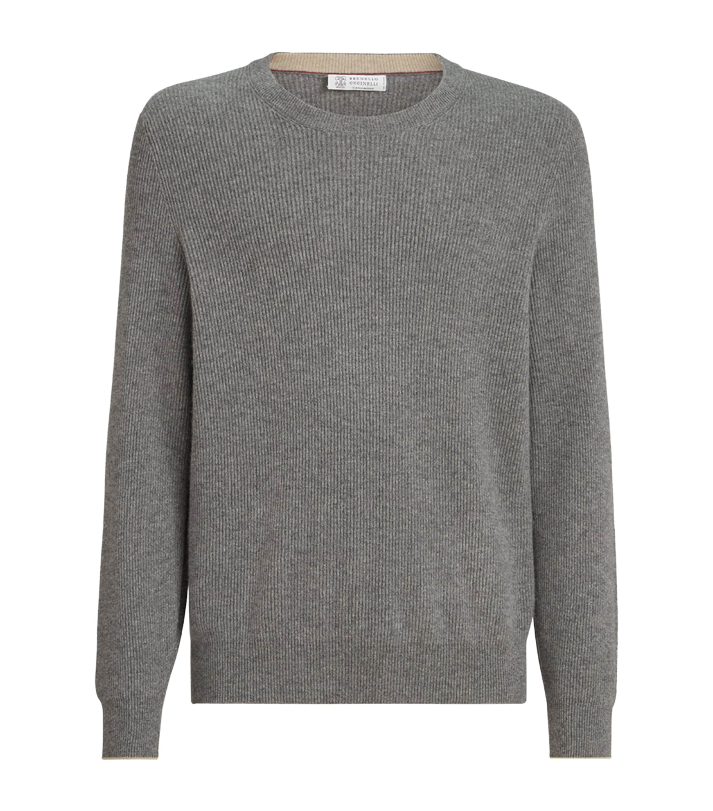 Brunello Cucinelli Mens Cashmere English Rib Sweater Image 1