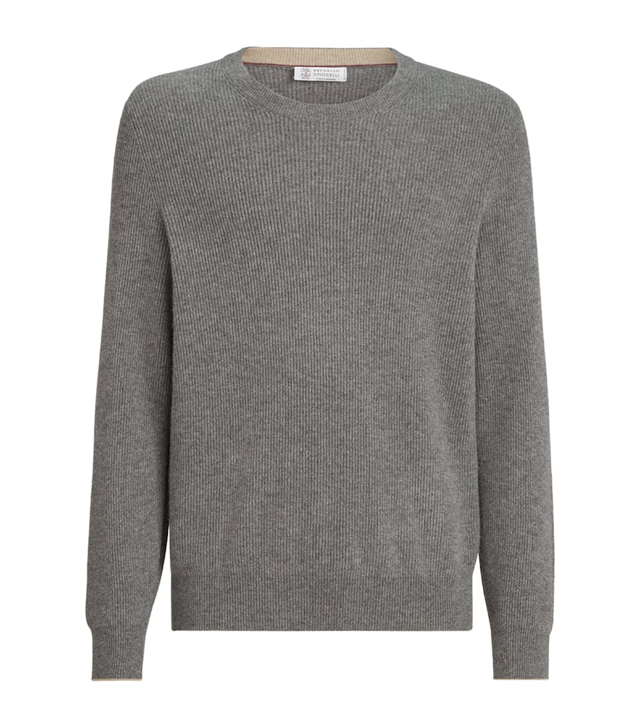 Brunello Cucinelli Mens Cashmere English Rib Sweater Image 1
