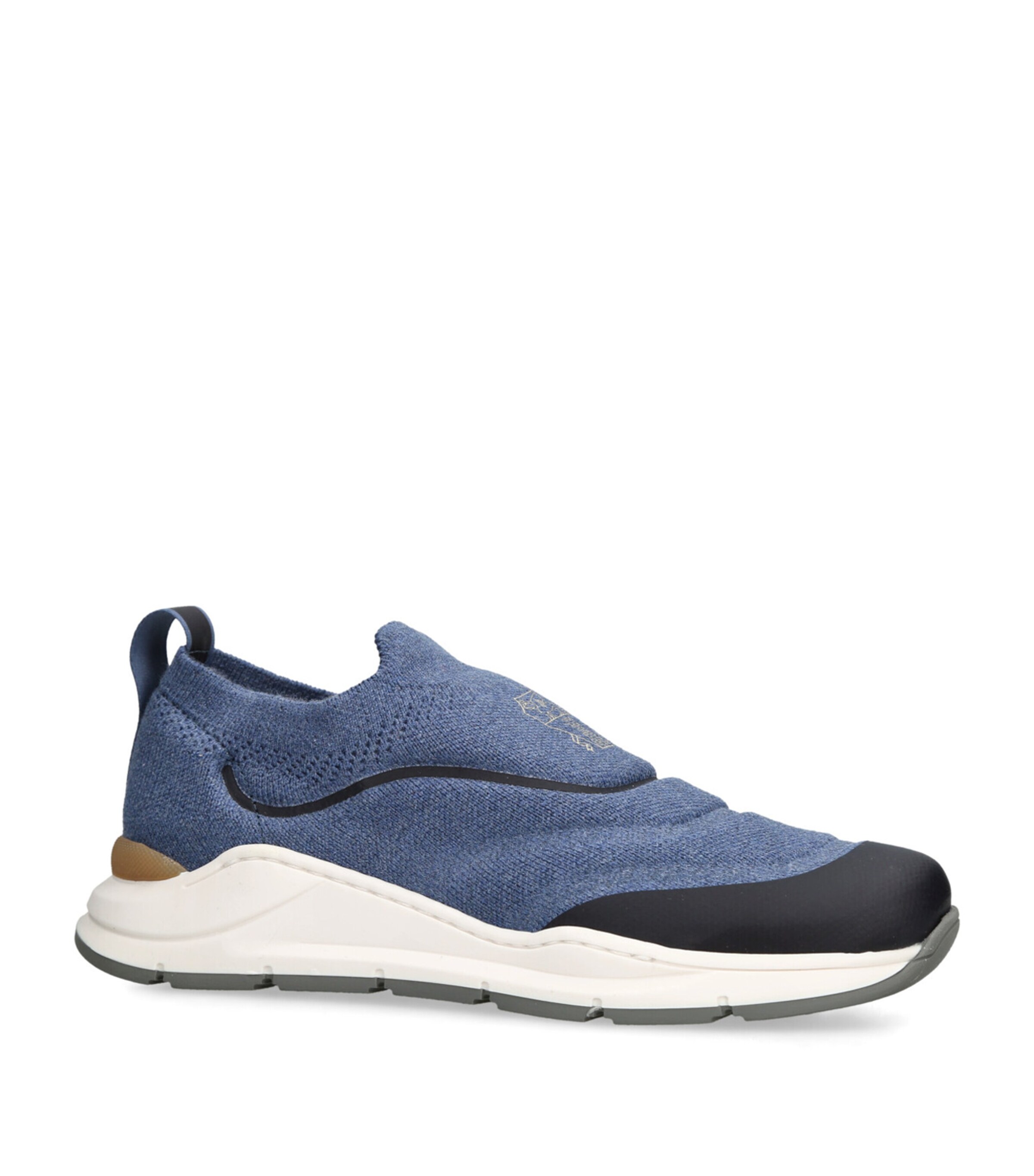 Brunello Cucinelli Kids Knitted Slip-On Sneakers Blue Image 3