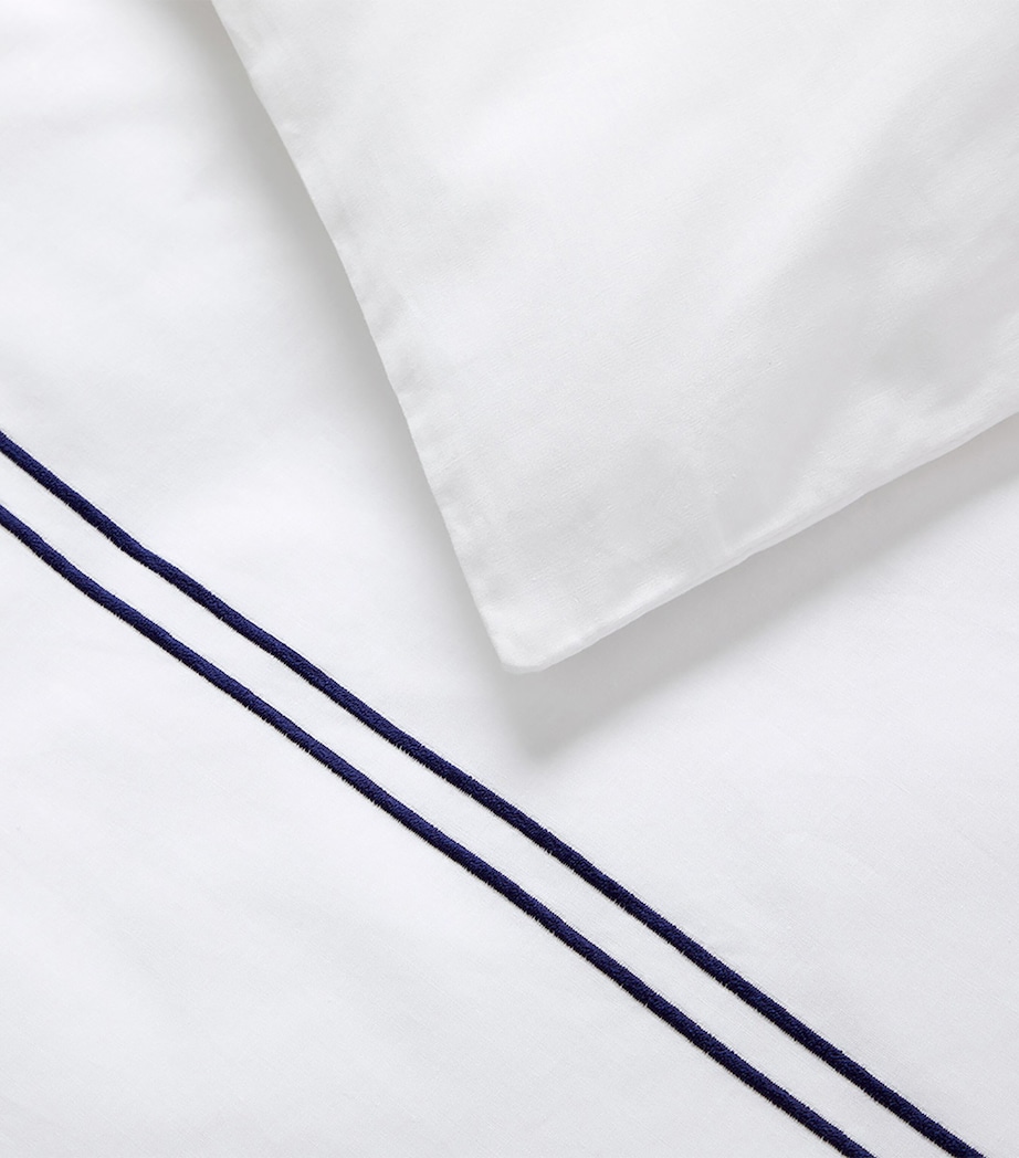 Yves Delorme Organic Cotton Duo Marine Double Duvet Cover (200cm x 200cm) Marine Image 3