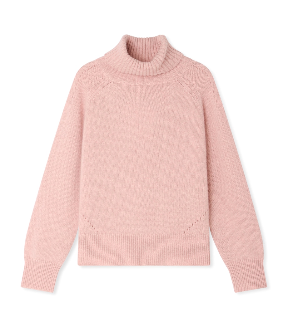 Bonpoint Wool-Cashmere Rollneck Sweater (4-8 Years) Rose Petale Image 1