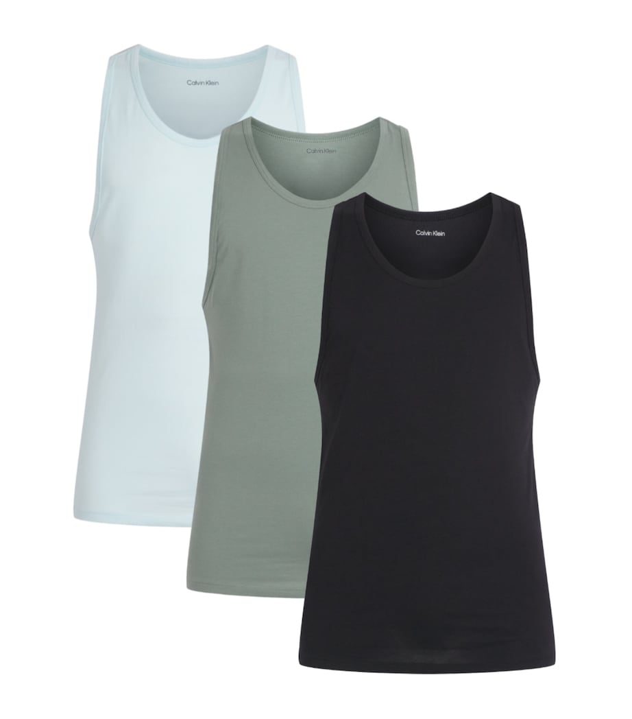 Calvin Klein Mens Stretch-Cotton Vests (Pack of 3) Rxz Wspray,black Image 1