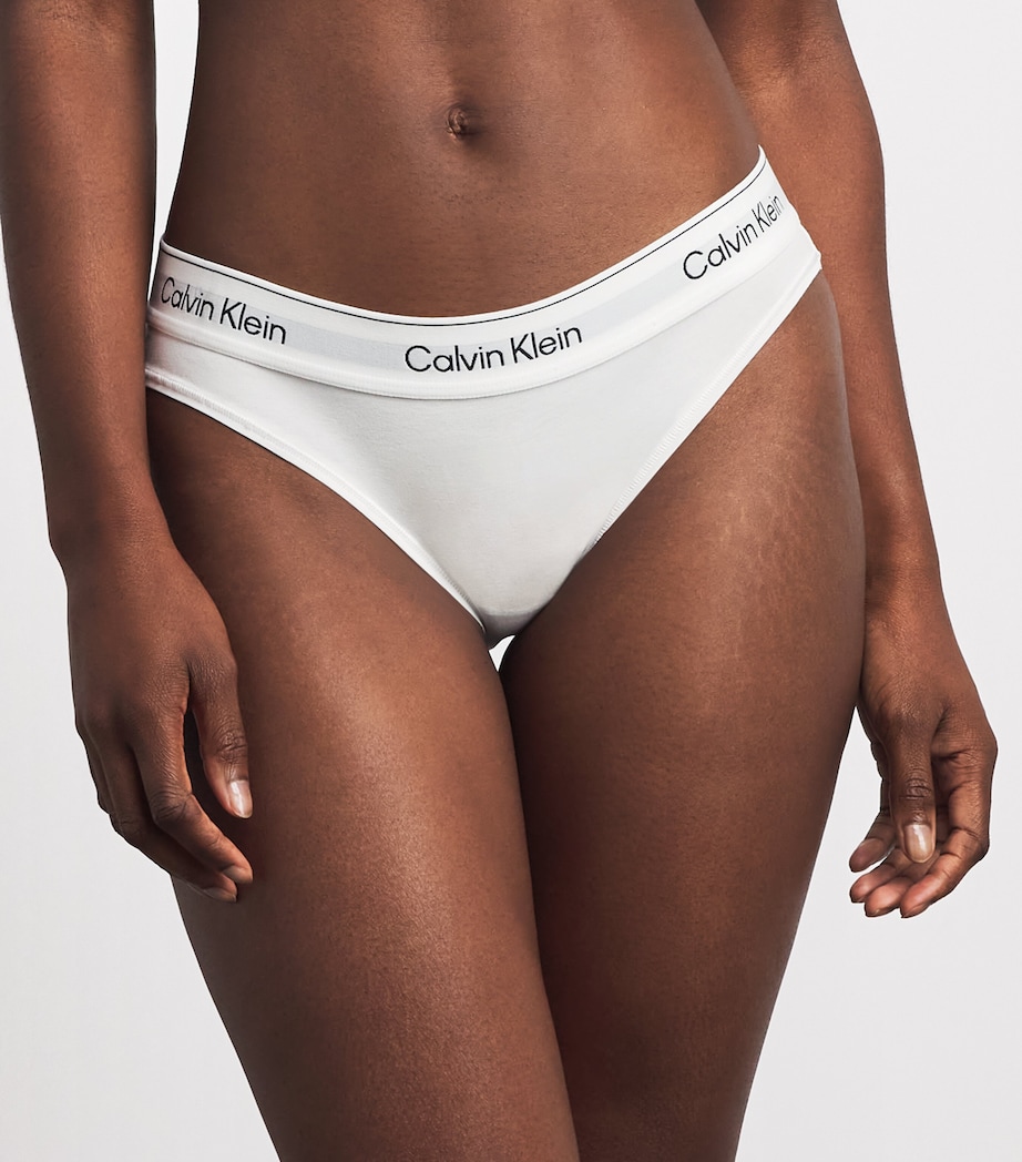 Calvin Klein Womens Cotton-Modal Icon Bikini Briefs White Image 2