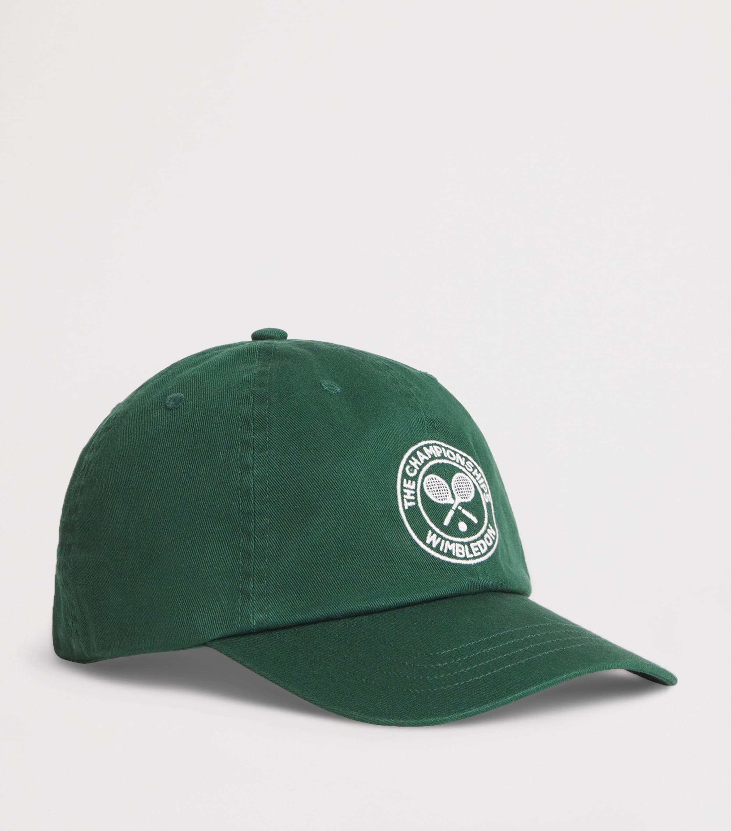 x Wimbledon Cotton Embroidered Baseball Cap VINTAGE PINE Image 2