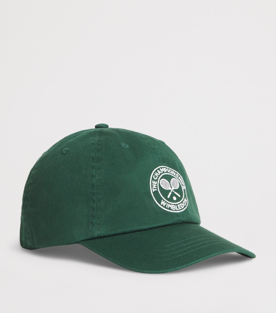 x Wimbledon Cotton Embroidered Baseball Cap VINTAGE PINE Image 2