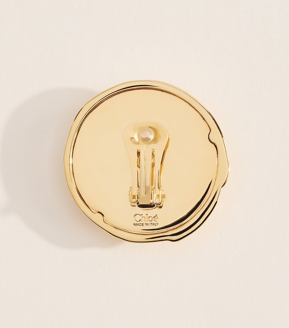 Chloé Pleats Clip-On Earrings Vintage Gold Image 3