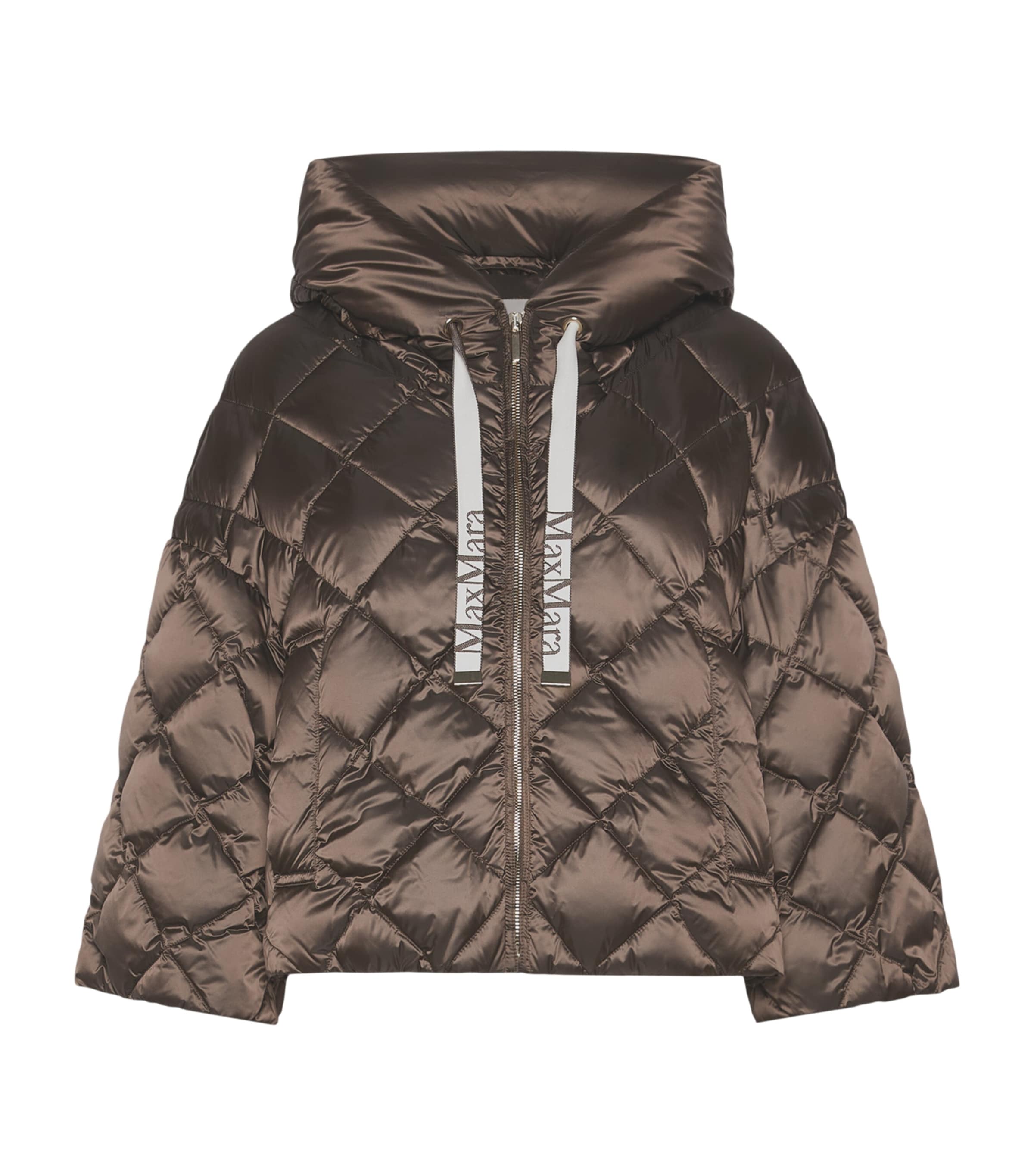 Max Mara Womens Down Quilted Jacket Brown Image 1