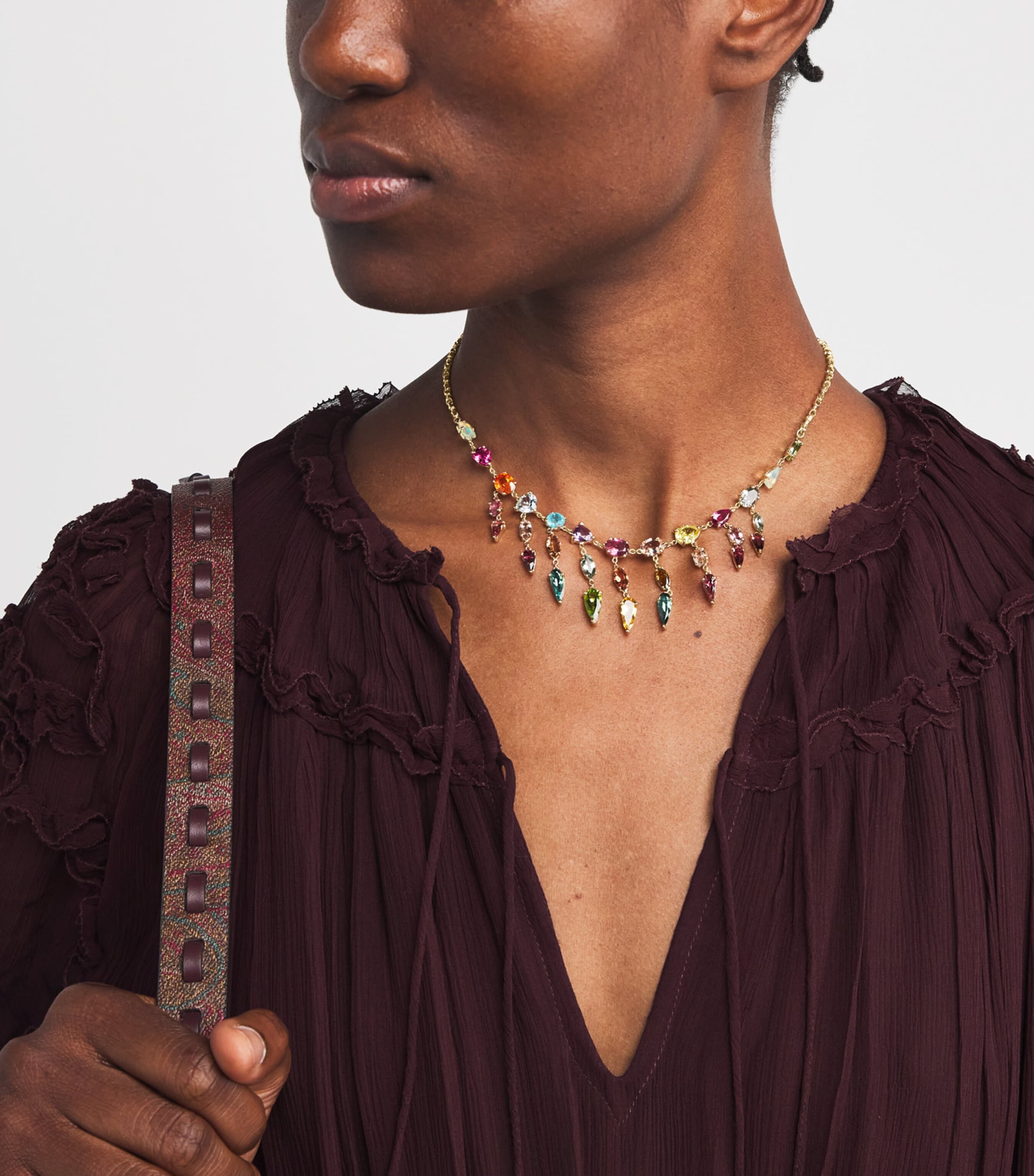 Yellow Gold and Mixed Gemstone Shaker Necklace YELLOW GOLD Image 2