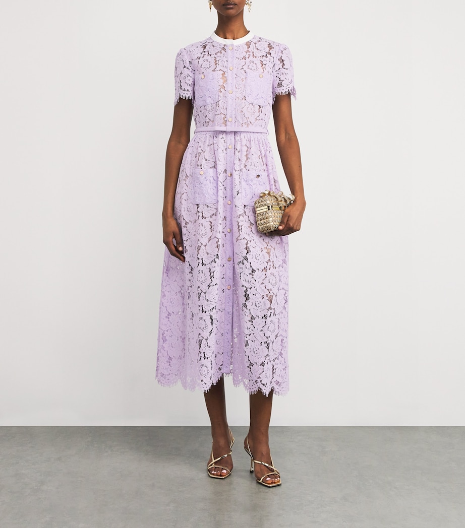 Lace Belted Midi Dress LILAC Image 2