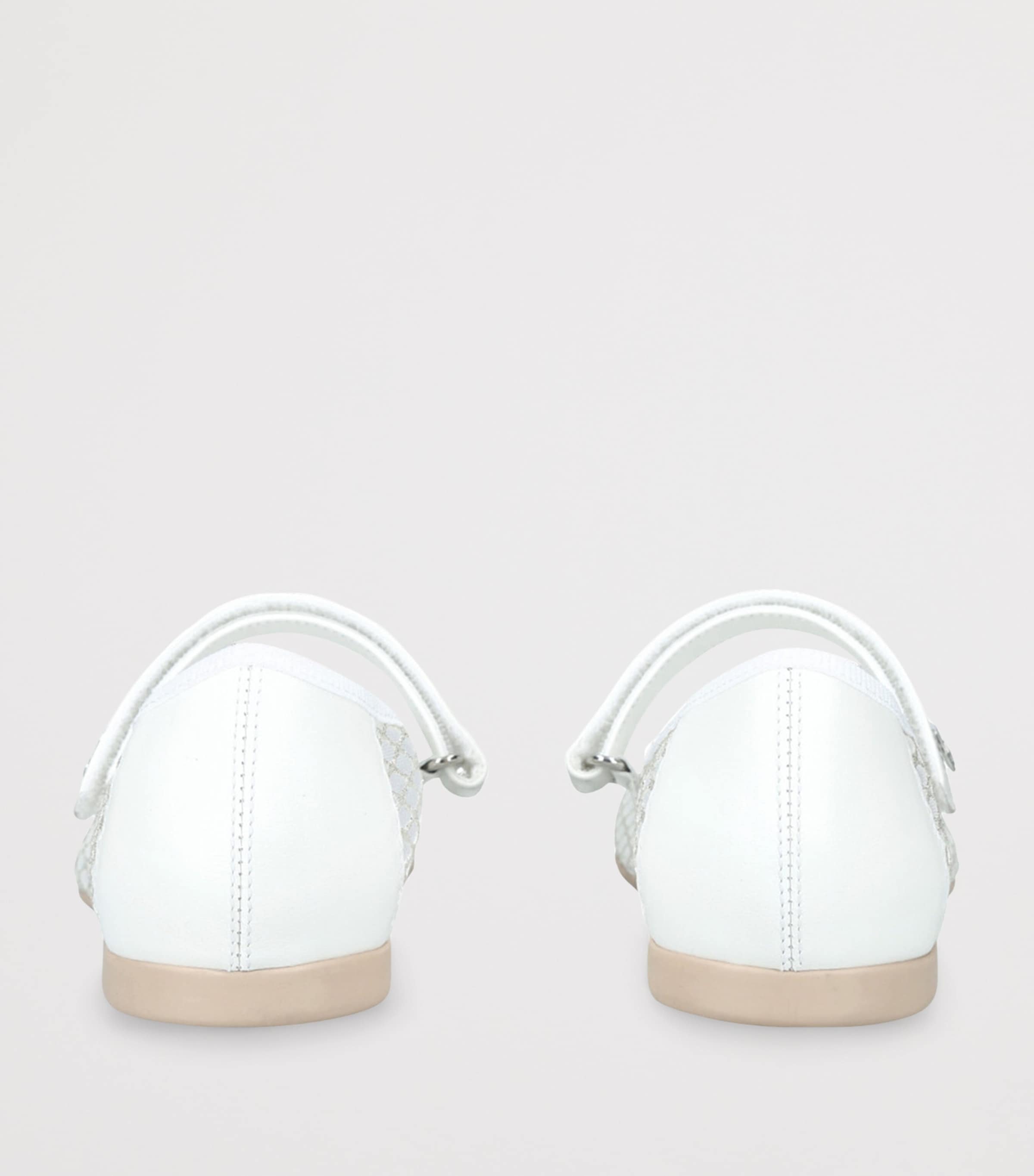 Mesh Glitter Ballet Flats WHITE Image 2