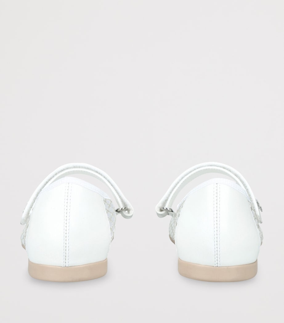 Mesh Glitter Ballet Flats WHITE Image 2