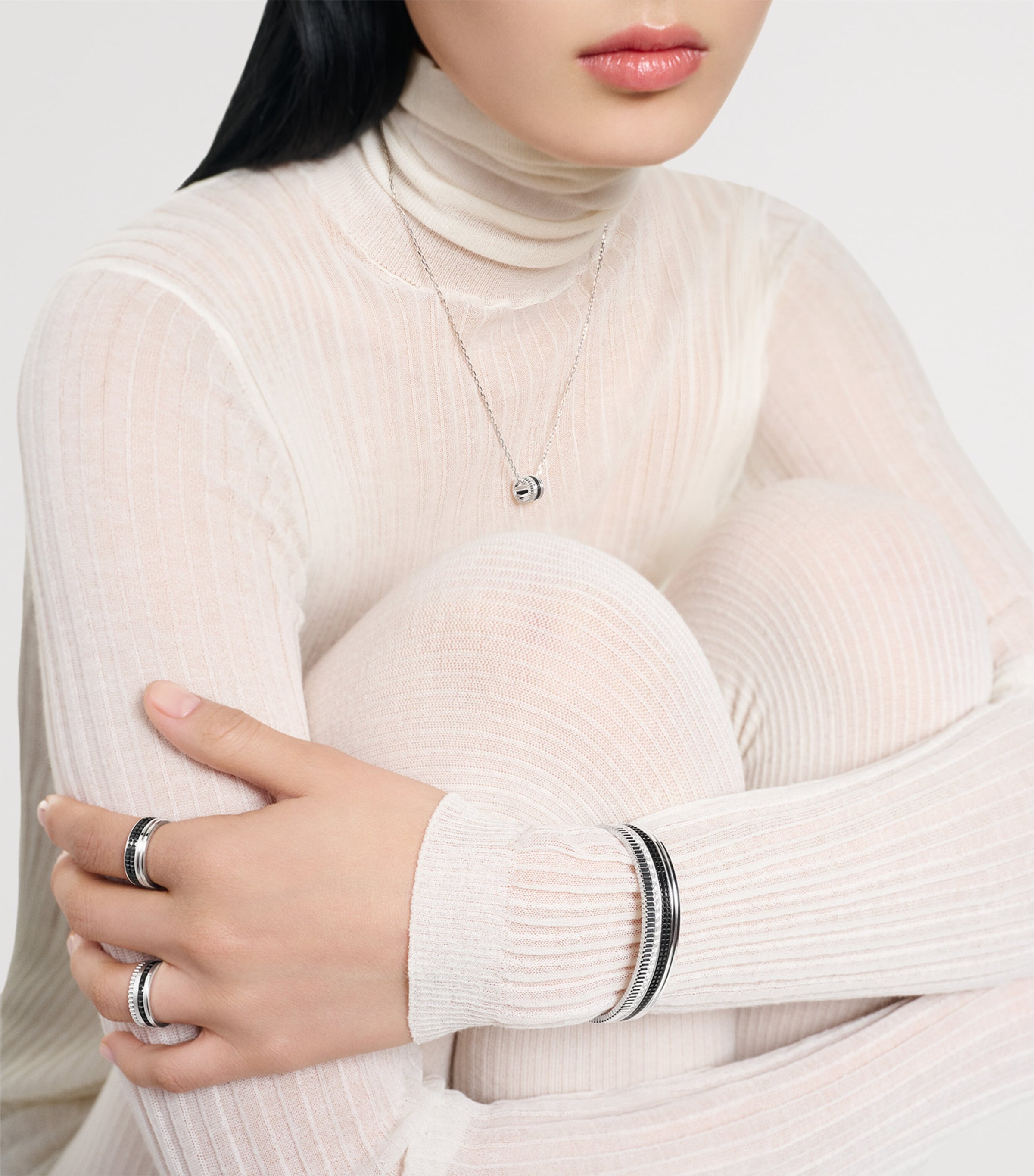 White Gold and Diamond Quatre Classique Bangle WHITE GOLD Image 2