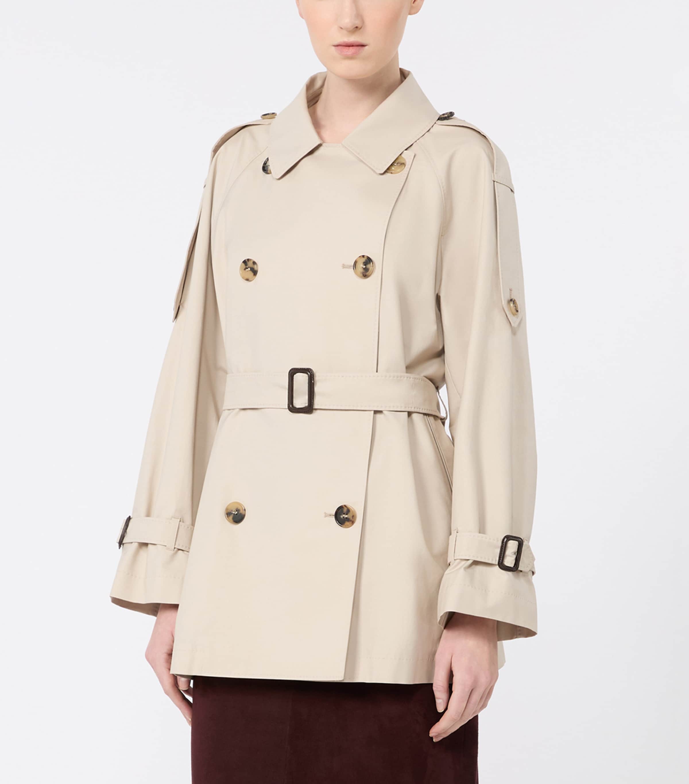 Max Mara Womens Water-Repellent Short Trench Coat Beige Image 3