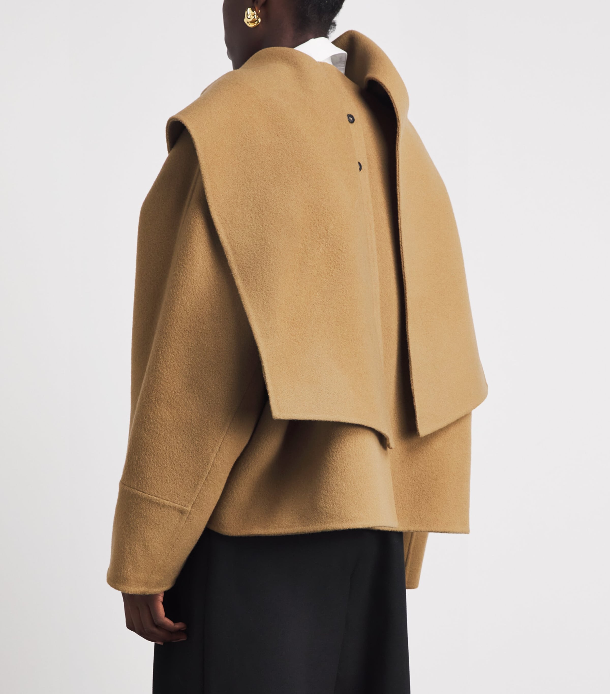 Source Unknown Womens Wool Nuage Scarf Coat Tan Image 5