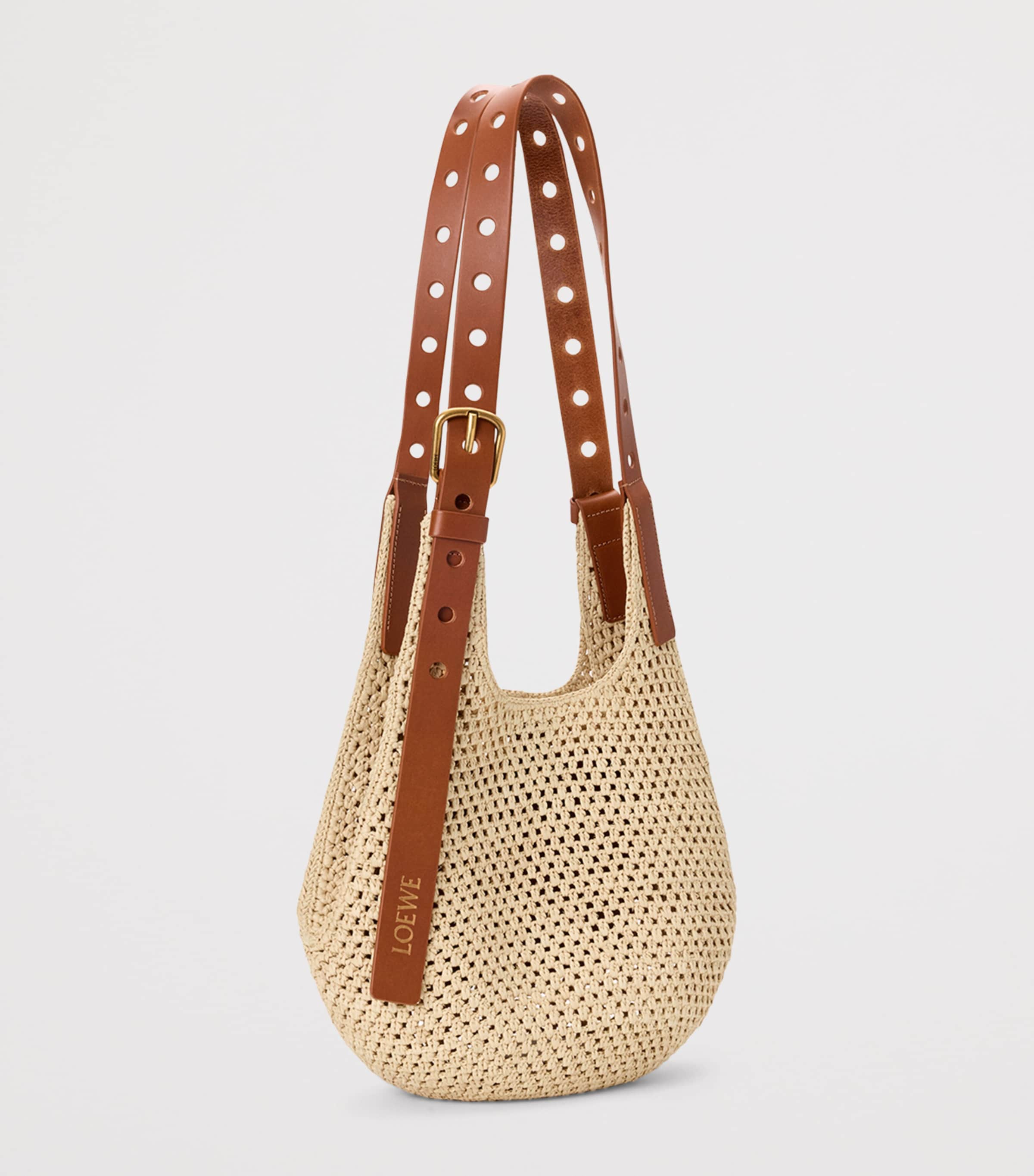 LOEWE x Paula's Ibiza Small Raffia-Leather Tote Bag Natural/tan Image 2