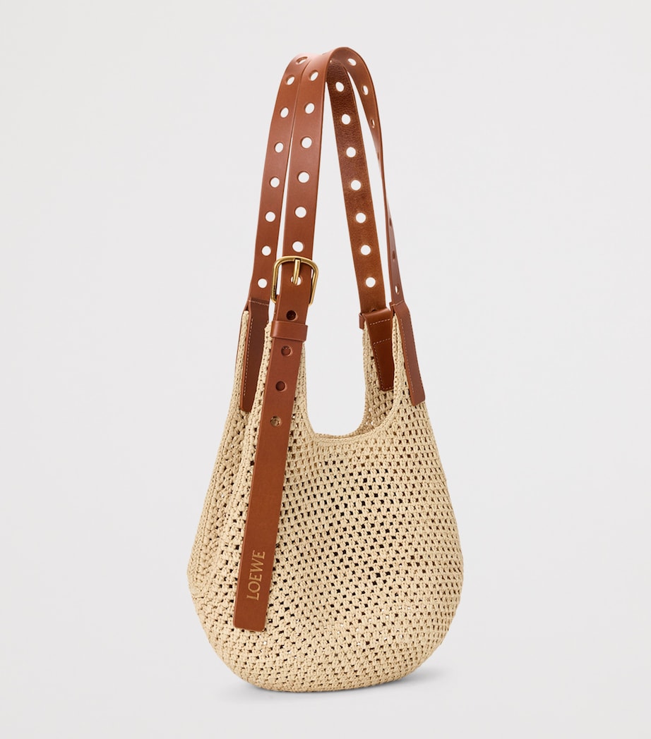 LOEWE x Paula's Ibiza Small Raffia-Leather Tote Bag Natural/tan Image 2