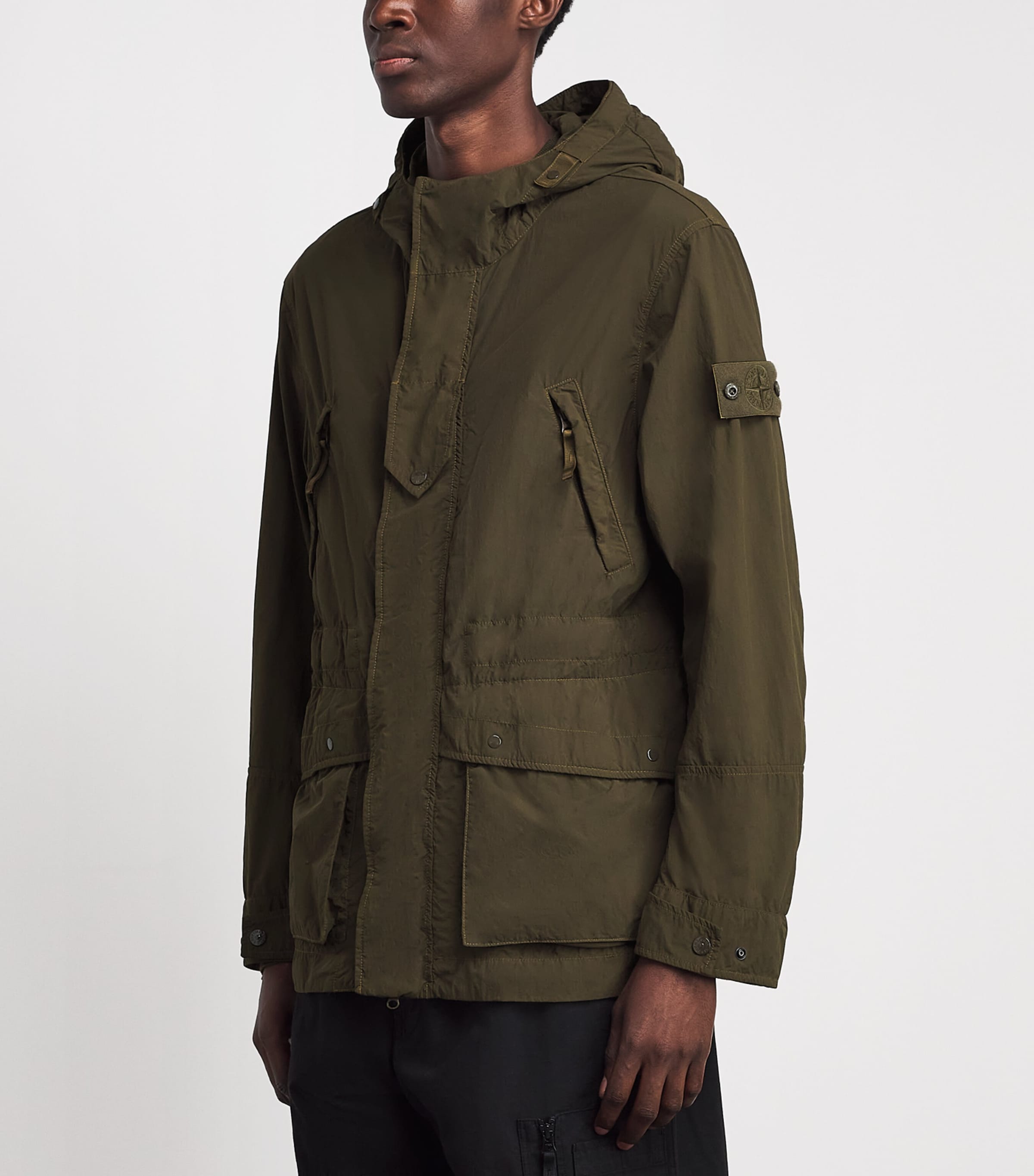 Stone Island Mens Nylon Hooded Jacket Image 4