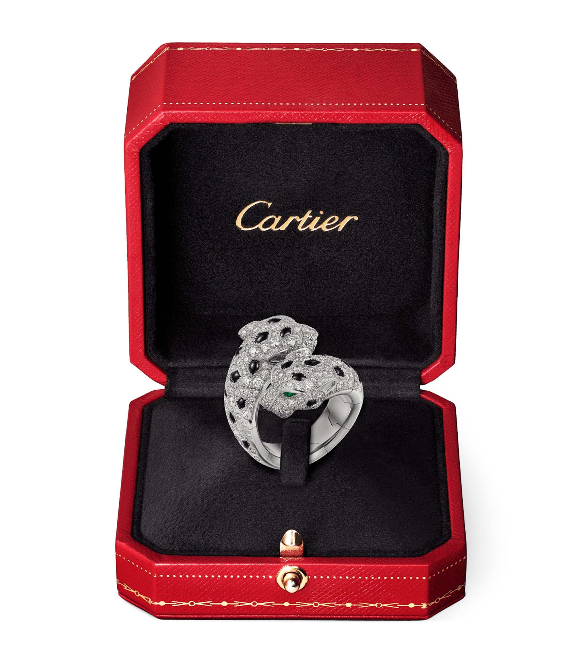 Cartier White Gold, Diamond, Emerald and Onyx Panthère de Cartier Ring White Gold Image 8
