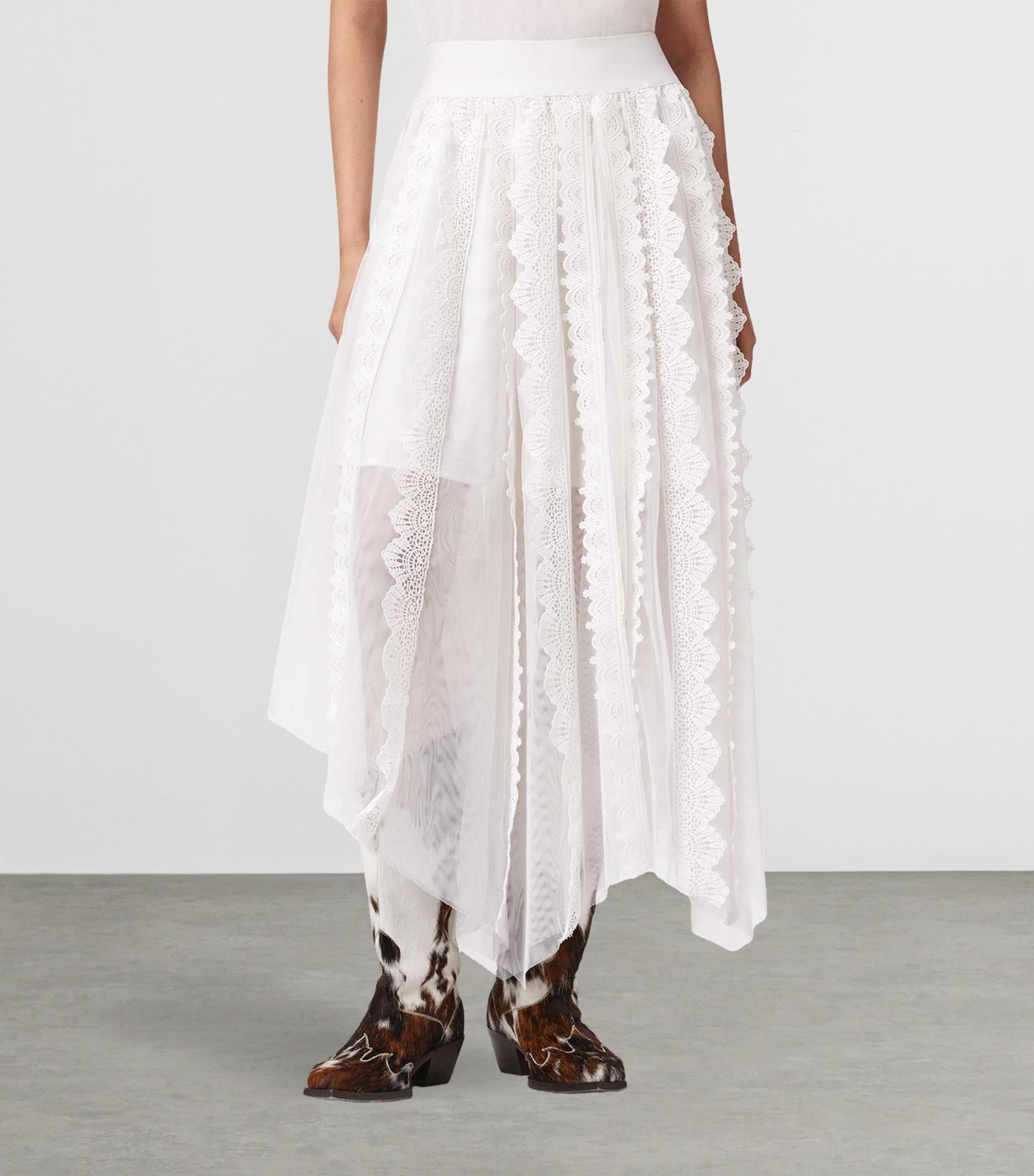 AllSaints Womens Vashtie Maxi Skirt Optic White Image 3