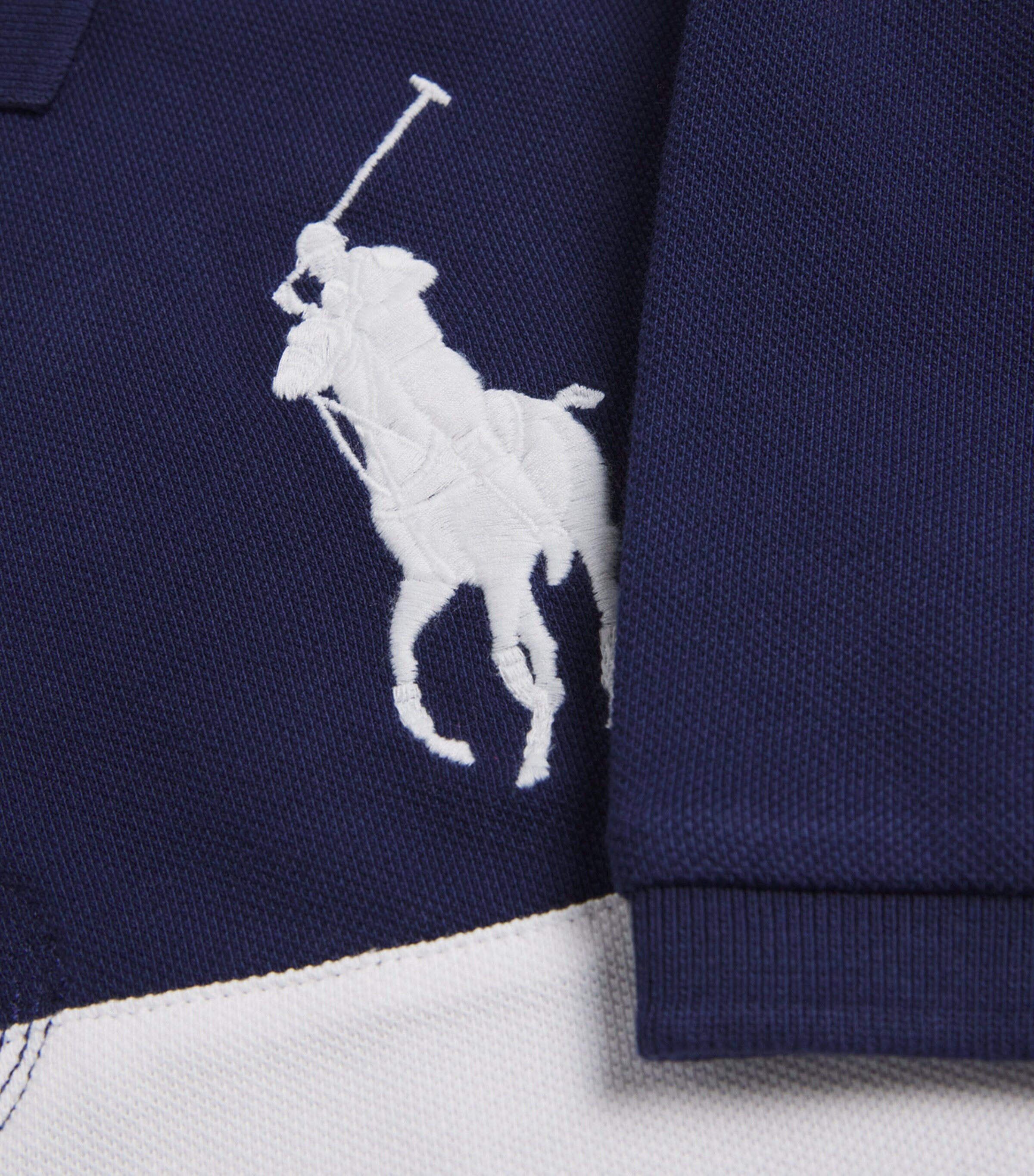 Ralph Lauren Kids Cotton Big Pony Polo Shirt (6-14 Years) Navy/wht P Image 3