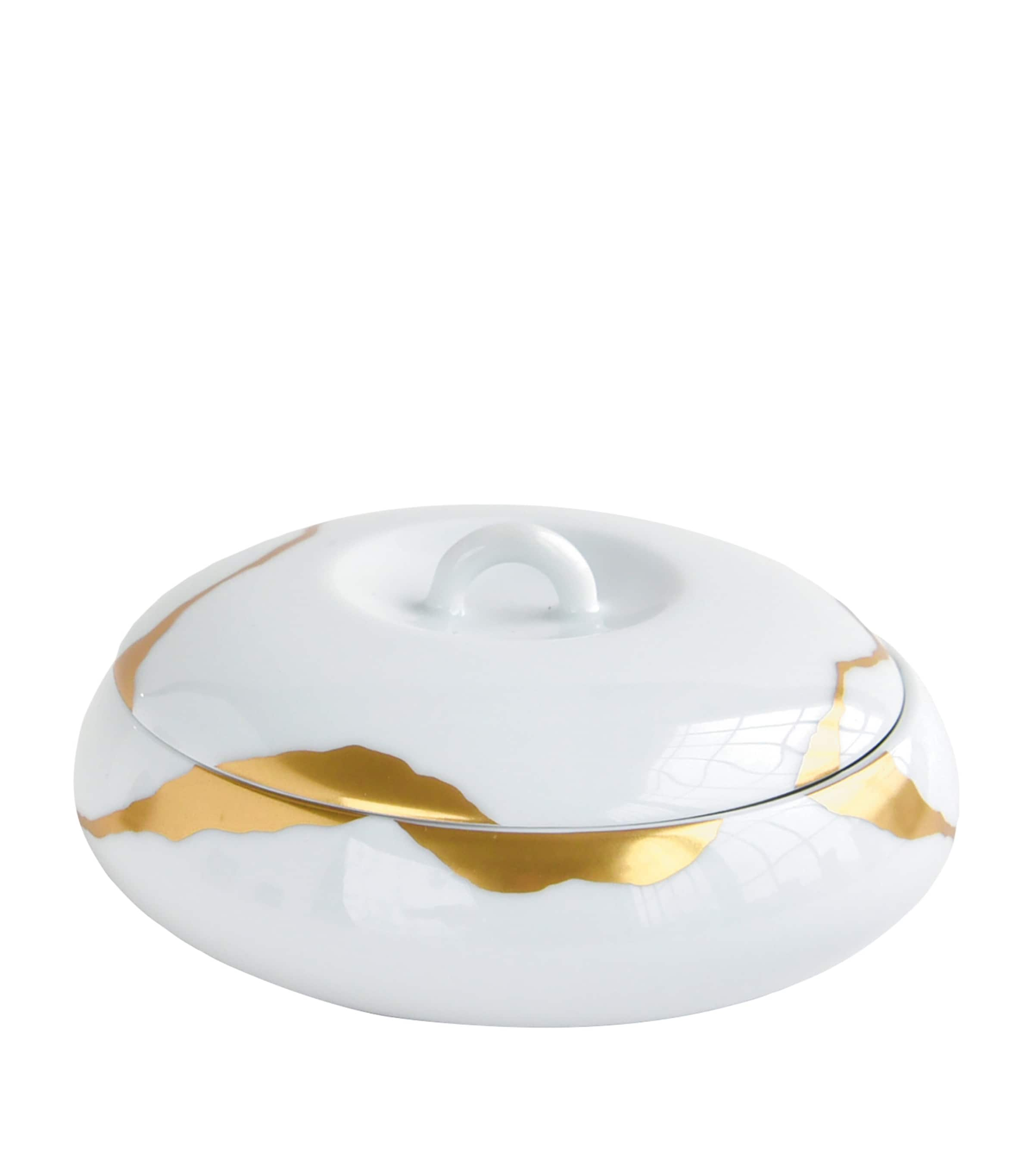 Bernardaud Kintsugi Pebble Box In White