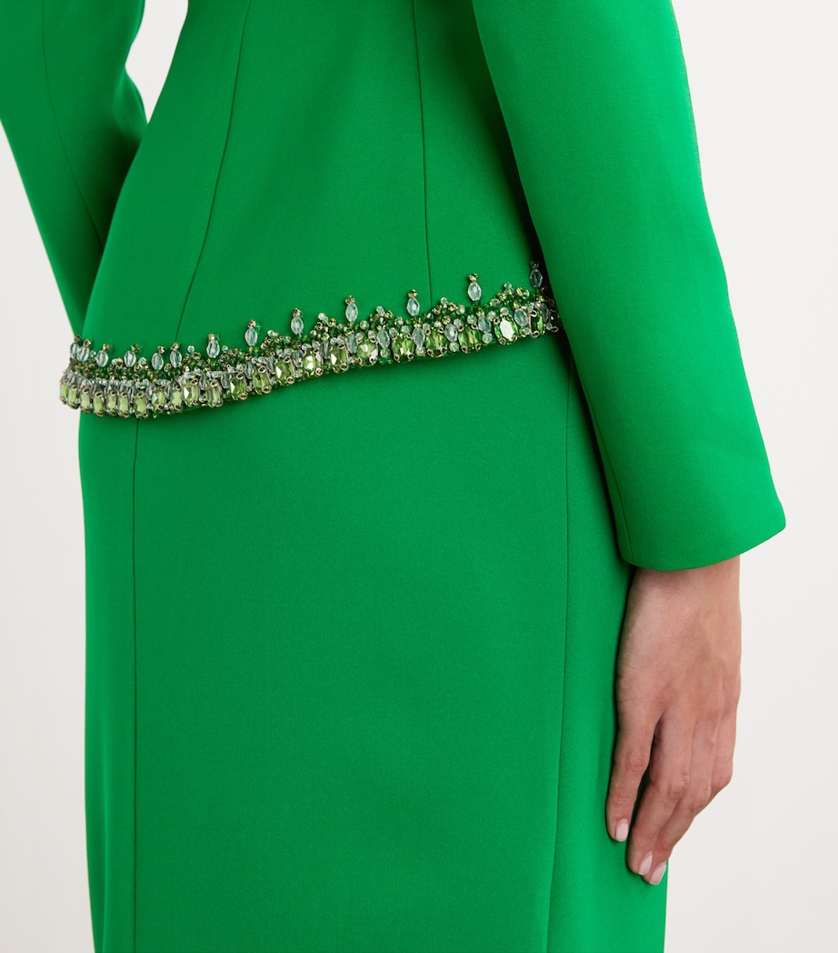 SABINA BILENKO Womens Embellished Corset Jacket Green Image 6