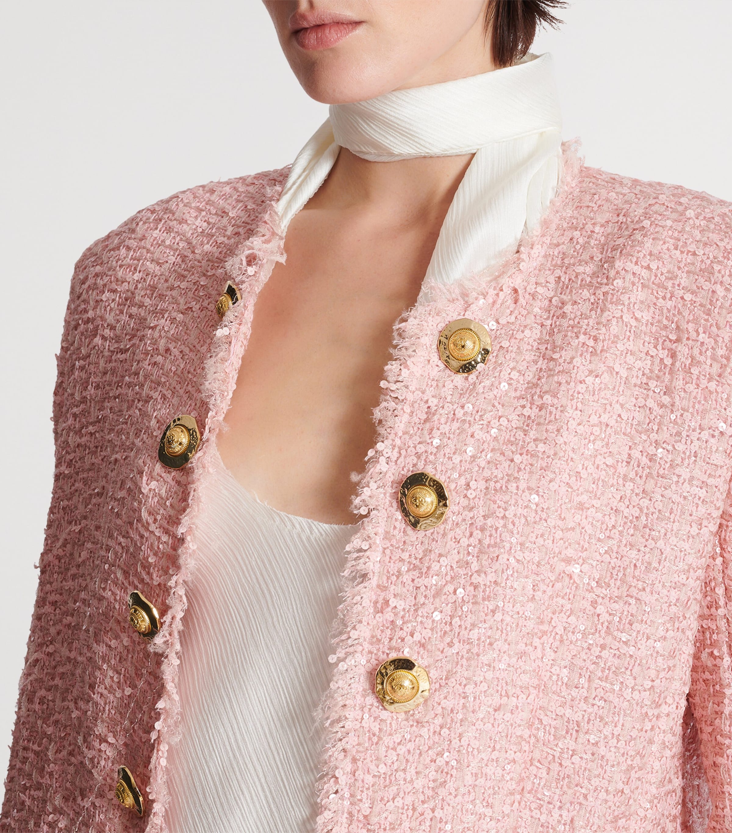 Tweed Sequinned Blazer 4CU ROSE Image 4