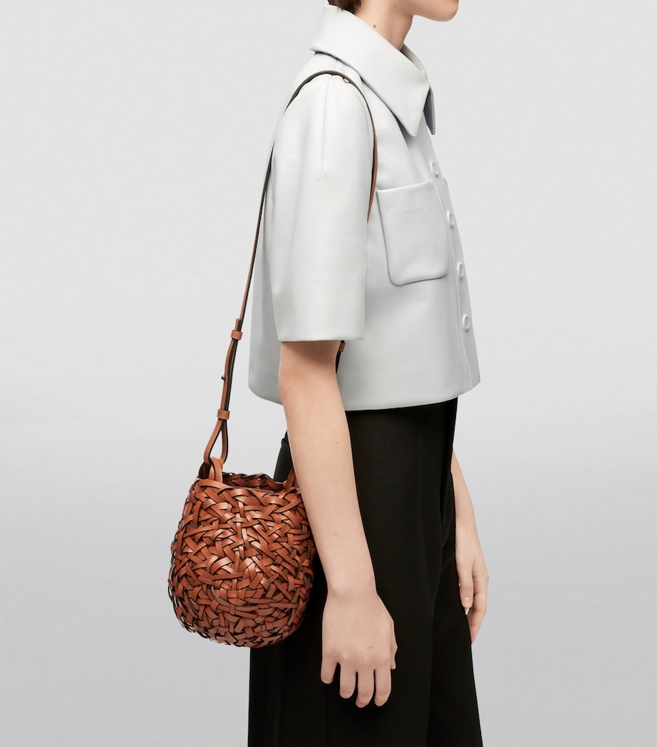 Small Leather Nest Bag TAN Image 9