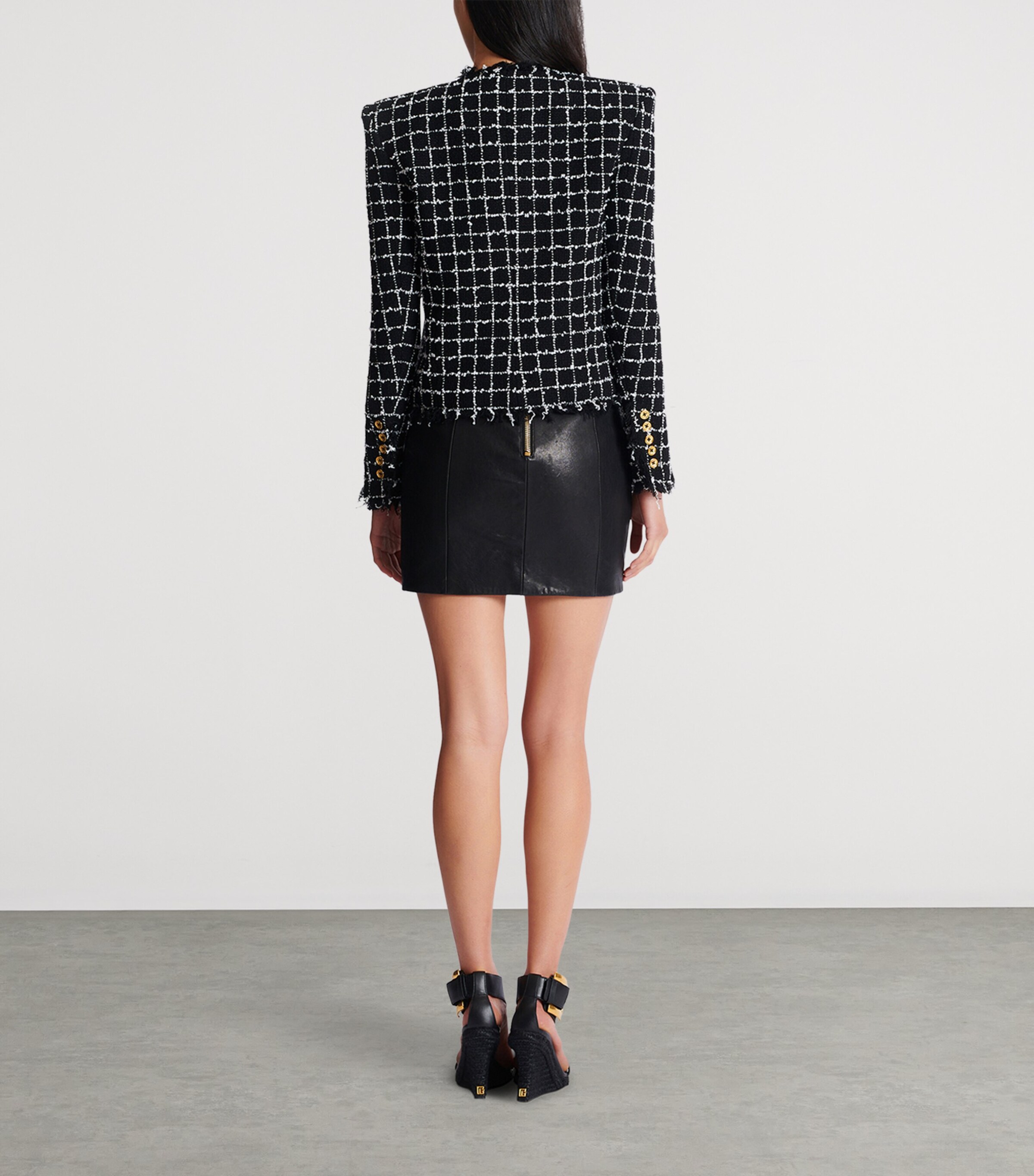 Cropped Tweed Jacket EAB NOIR/BLANC Image 7