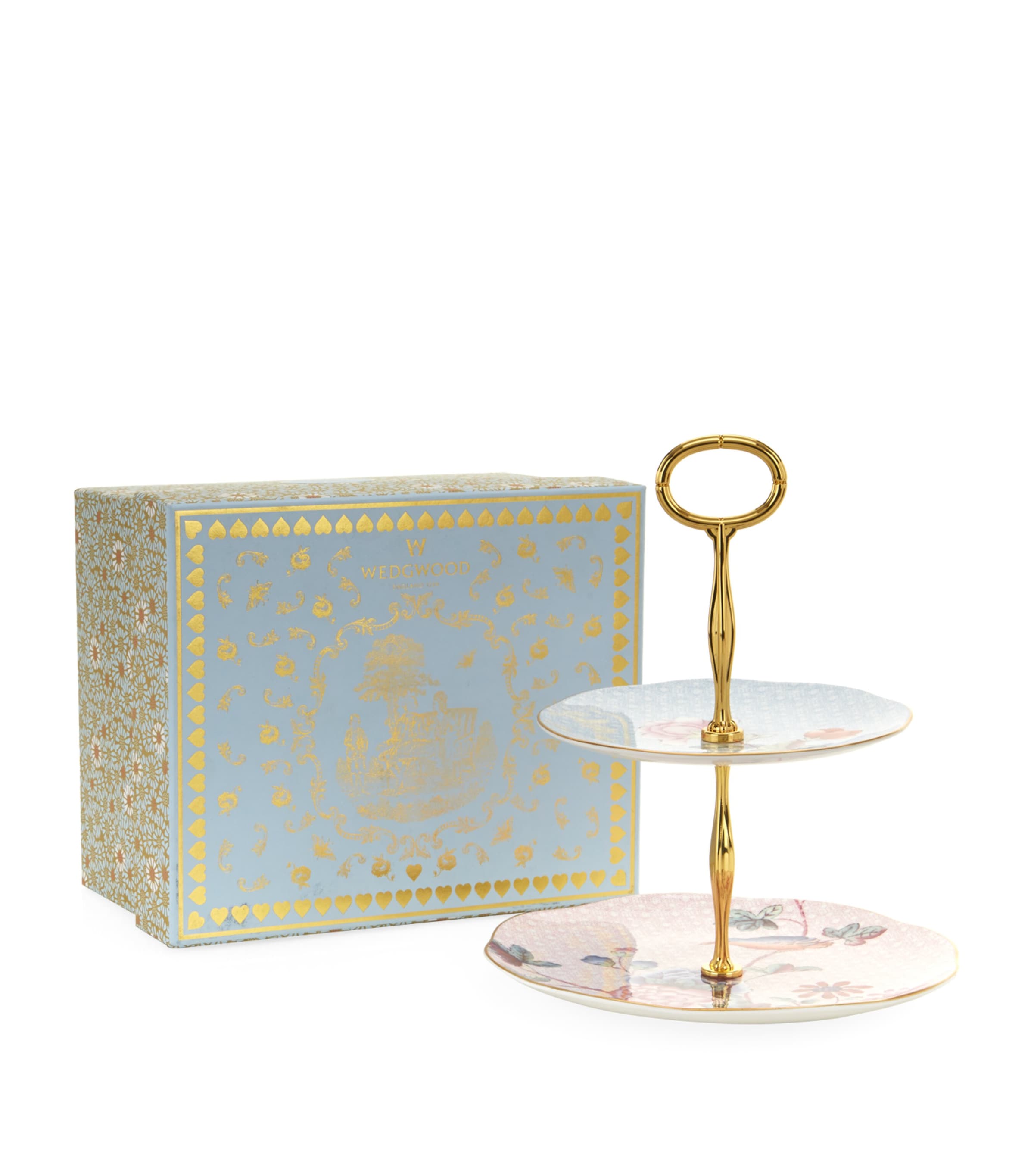 Wedgwood Cuckoo Two-tier Cake Stand In White