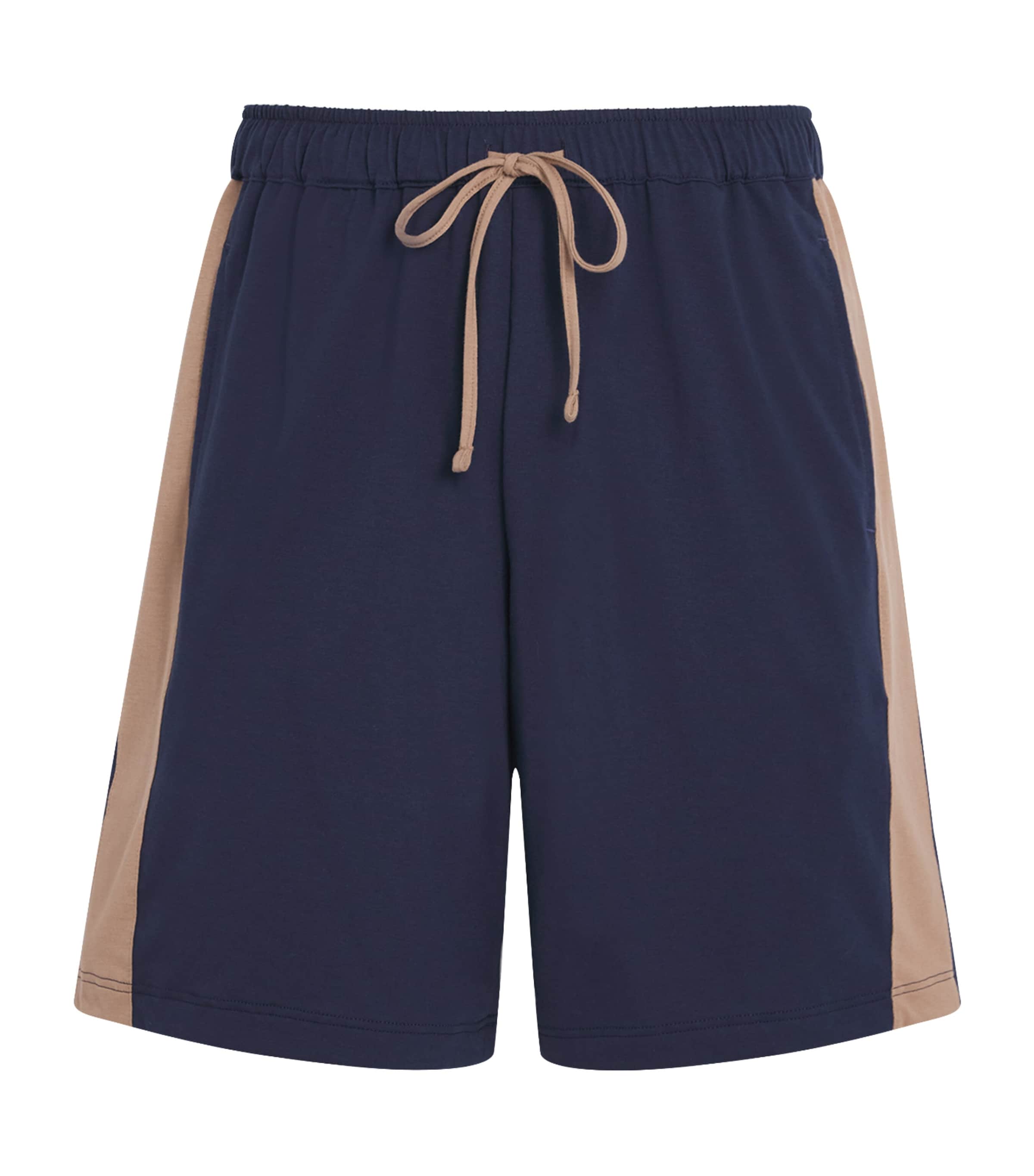 Hanro Night And Day Cotton Drawstring Shorts In Blue