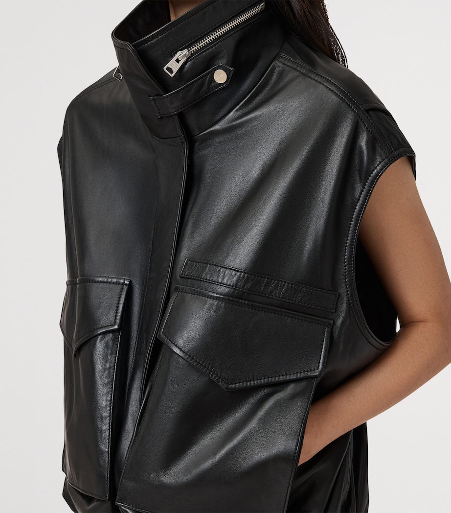 Lambskin Clay Gilet BLACK Image 2