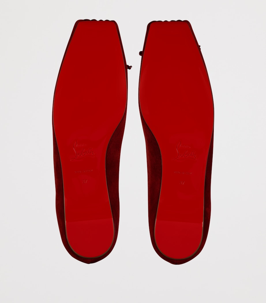 Christian Louboutin Womens Cassia Nodo Suede Ballet Flats Image 5