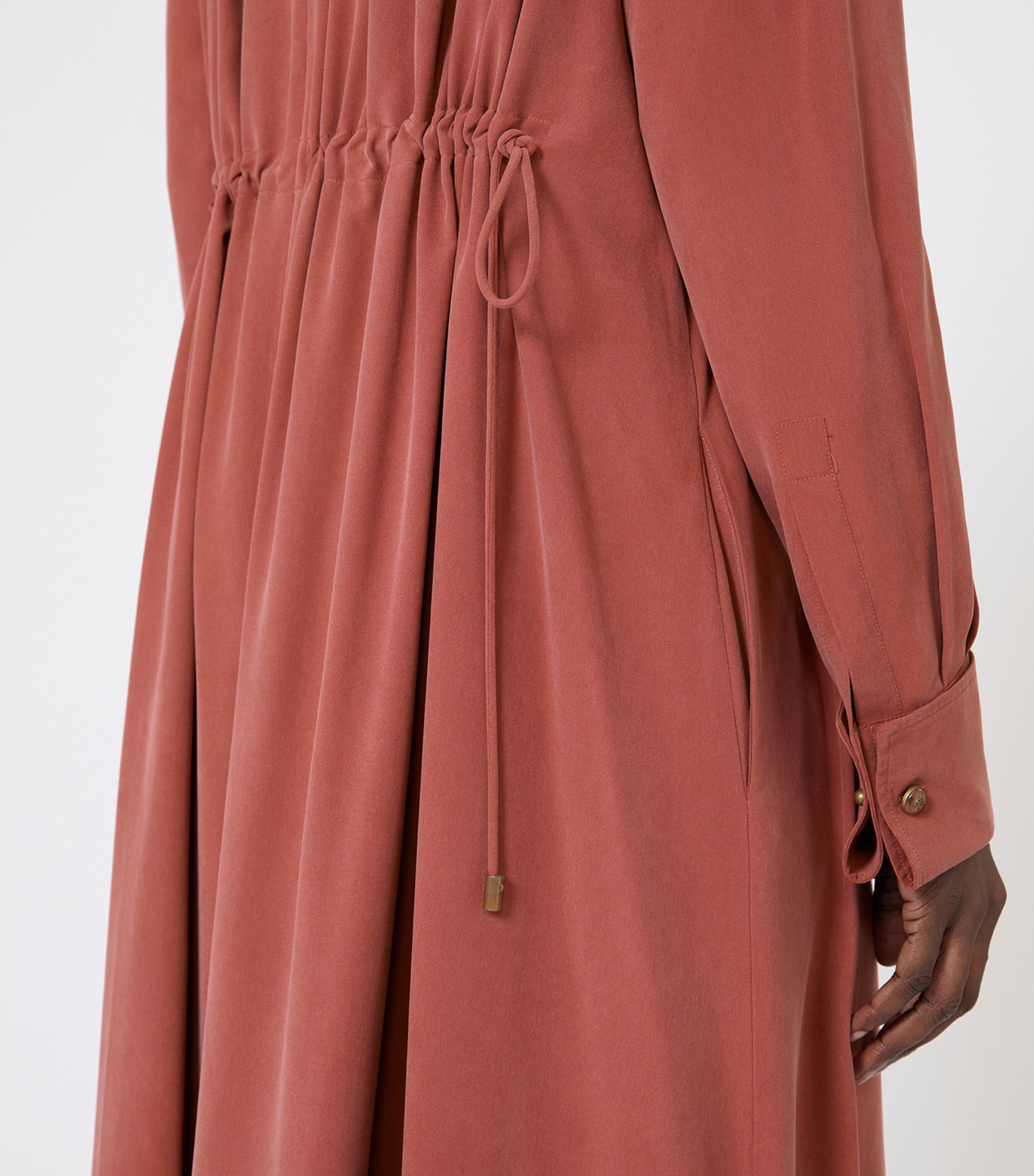 Silk Midi Dress TERRA COTTA Image 6