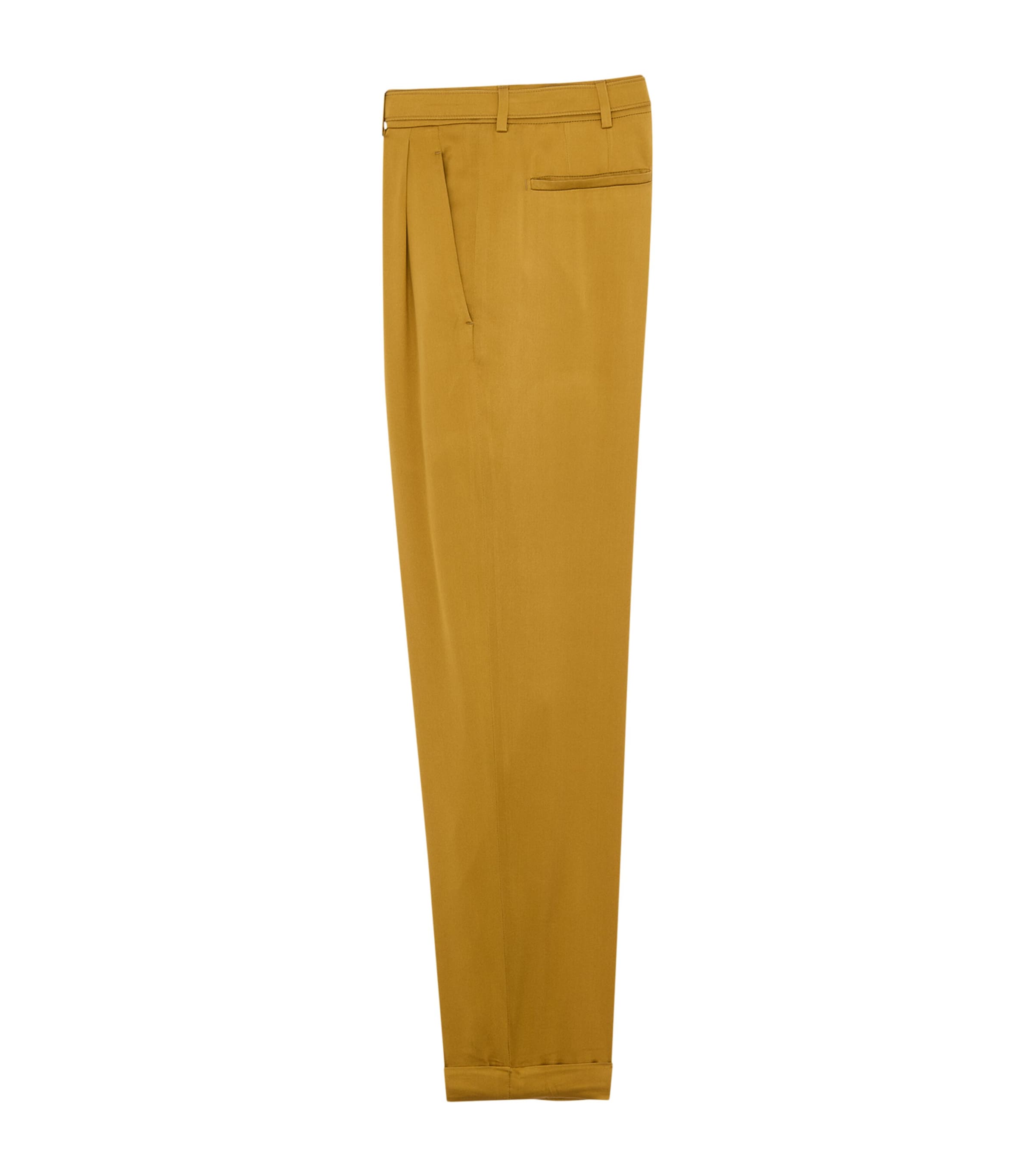 Saint Laurent Mens Silk Pleated Slim Trousers Image 2