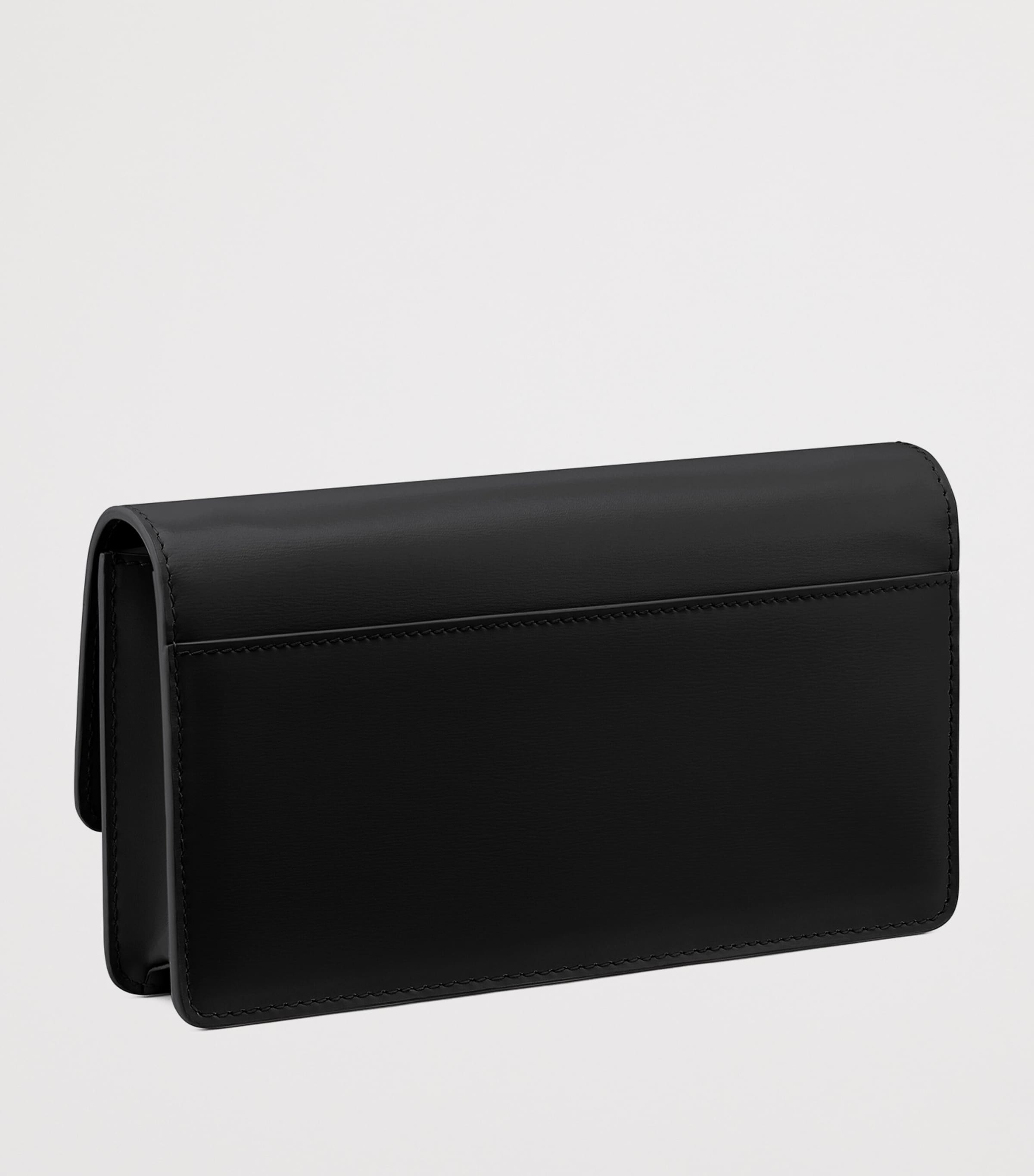Leather Roma Clutch Bag BLACK Image 2