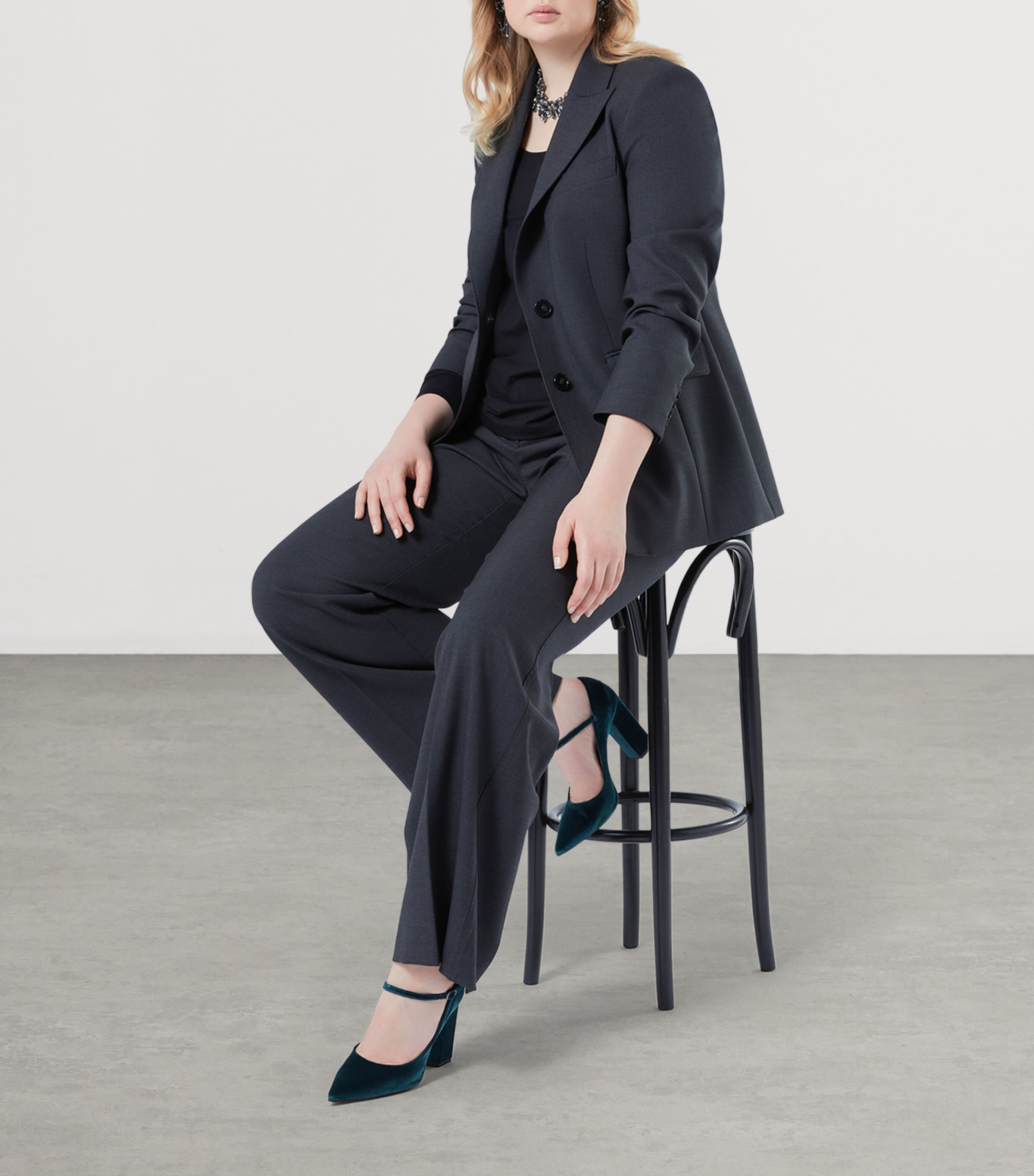 Virgin Wool Goloso Tailored Trousers DARK GREY Image 4