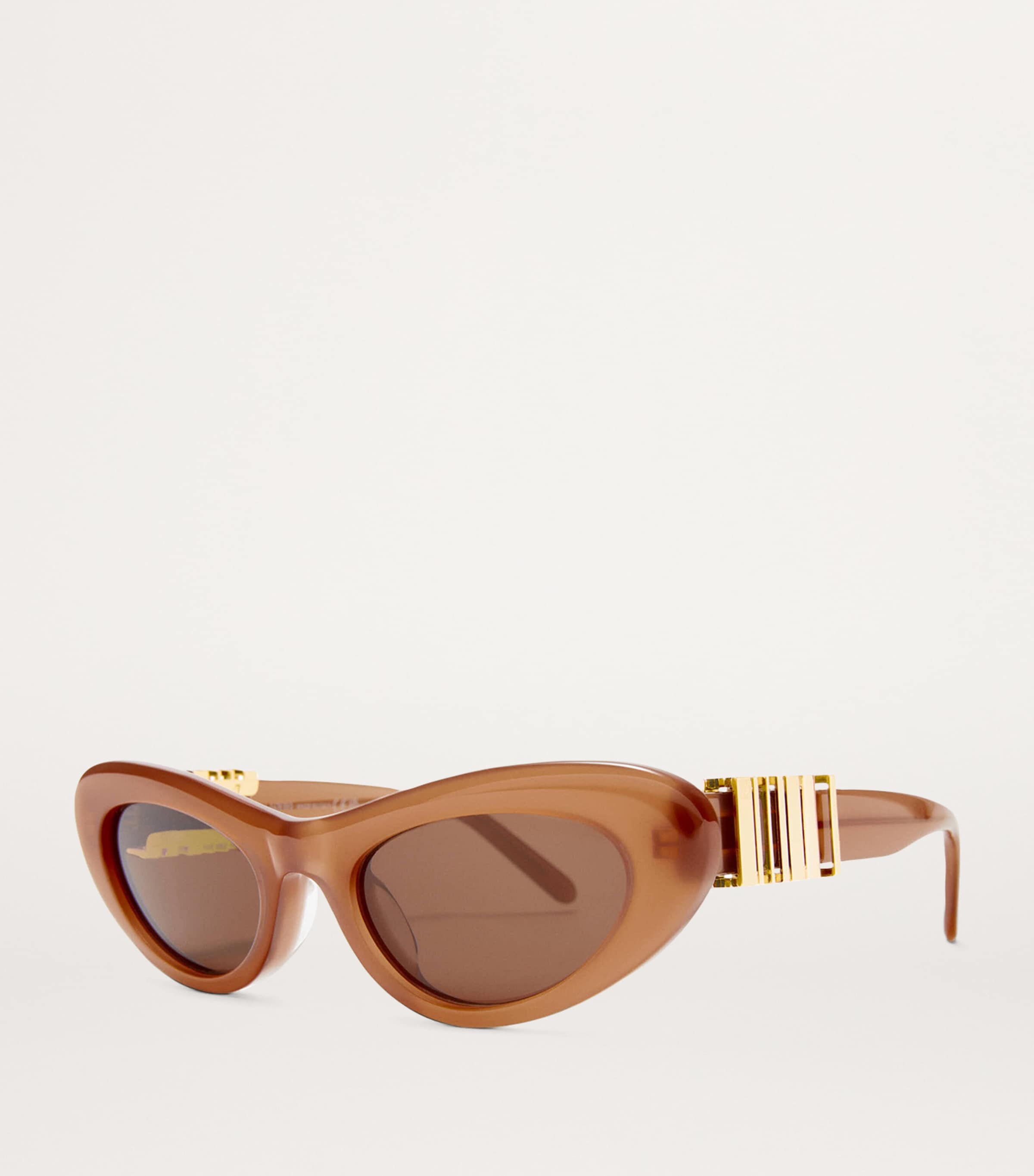 Acetate Cocktail Cat-Eye Sunglasses LIGHT CARAMEL Image 1