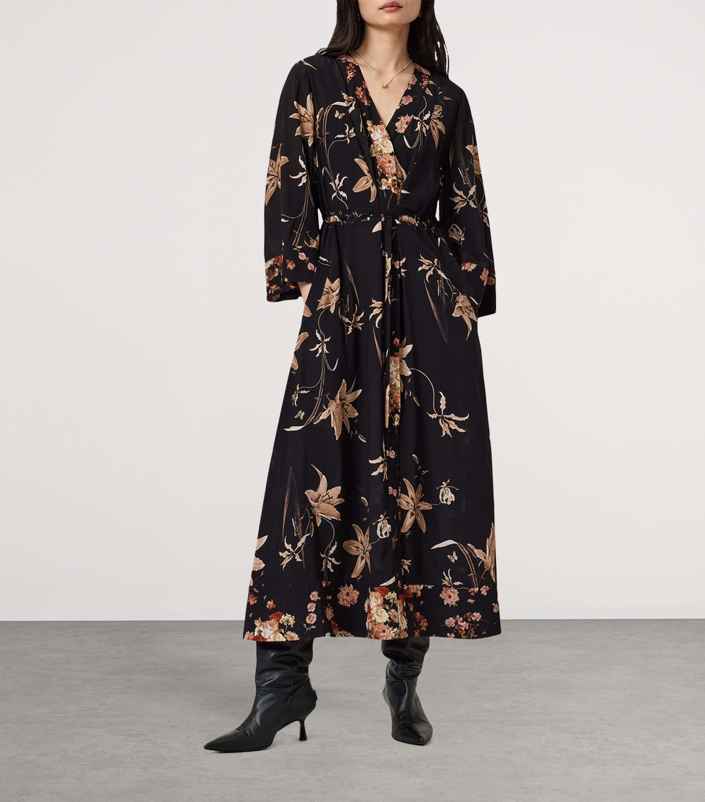 Floral Diana Midi Dress PETRA SEPIA BROWN Image 3