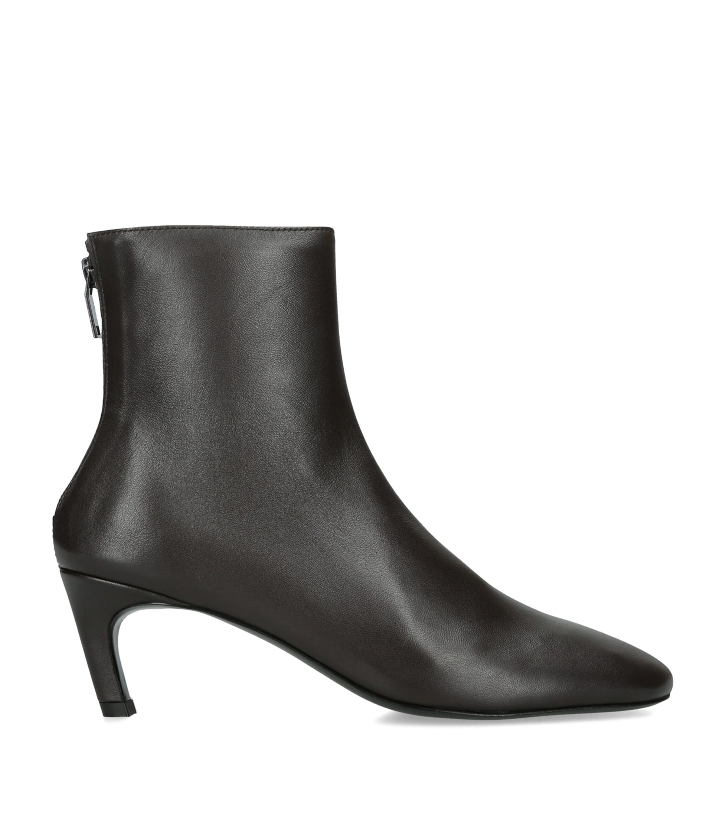 Toteme Leather Ankle Boots 60 Black Image 1