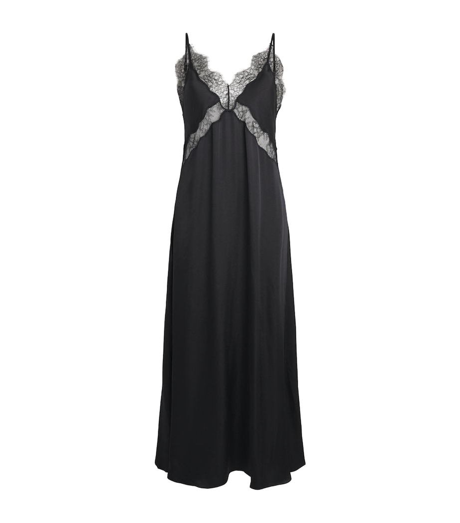 ANINE BING Womens Silk-Blend Magnolia Maxi Dress Black Image 1