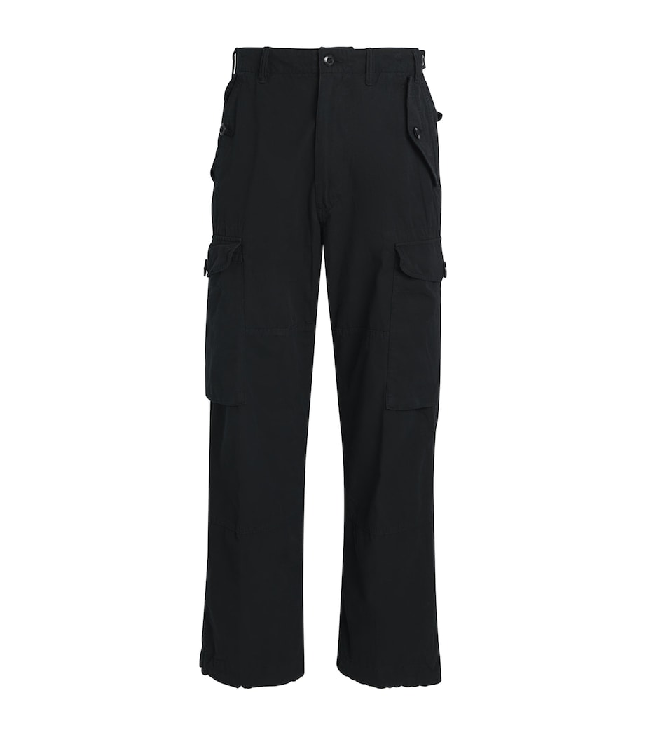 Ripstop Canvas Cargo Trousers BLACK Image 1