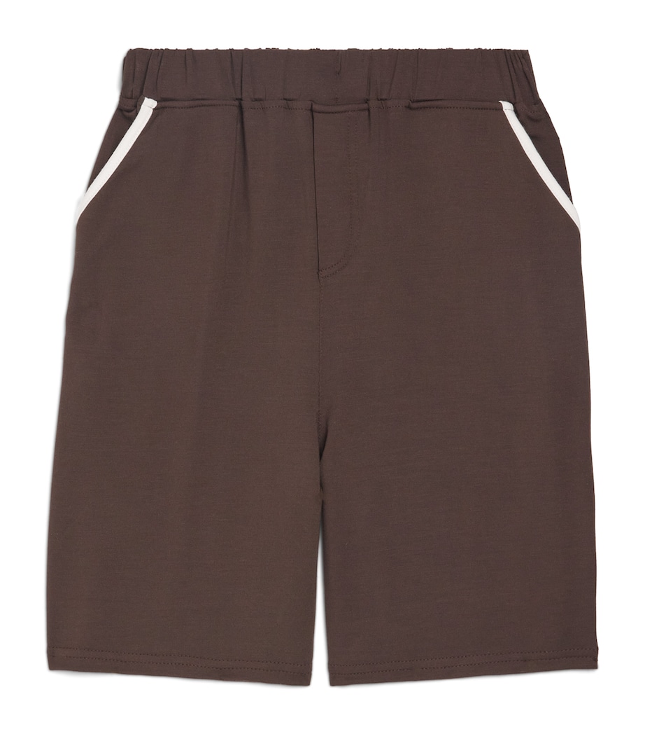 Homebody Kids Jersey Contrast Shorts (4-16 Years) Coffee Bean Image 1