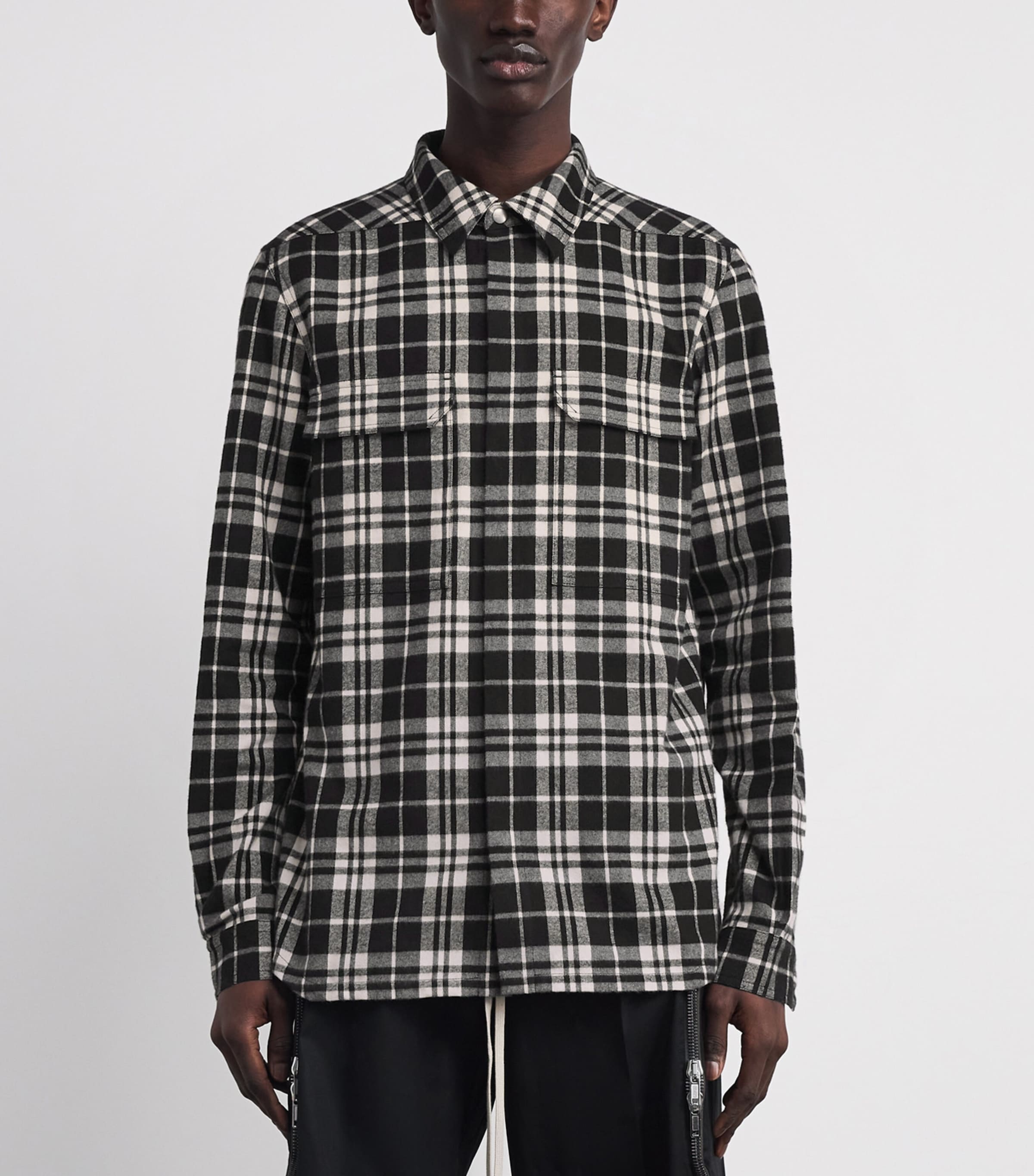 Cotton Check Overshirt BLACK PLAID/ 09P Image 3