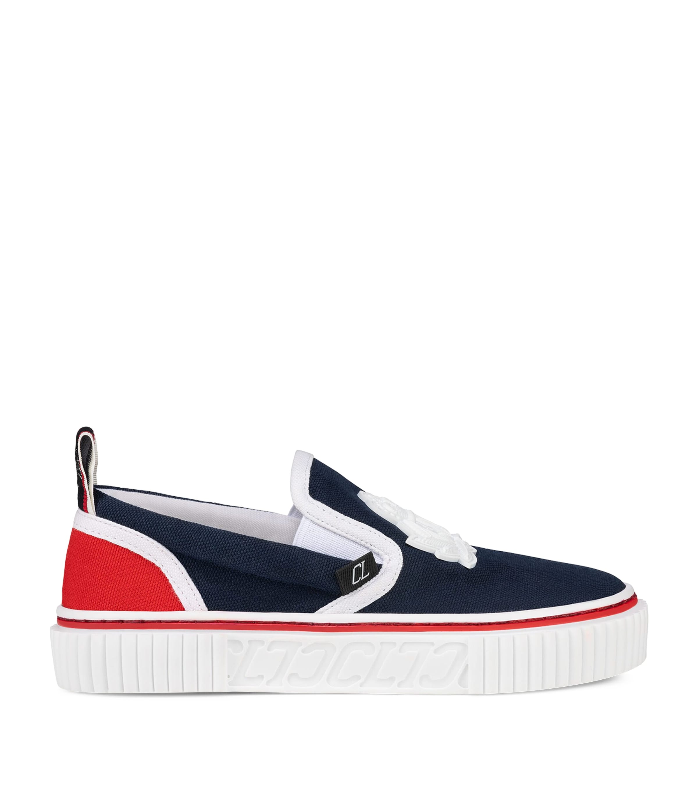 Shop Christian Louboutin Pedro Boat Crest Loafers In Red