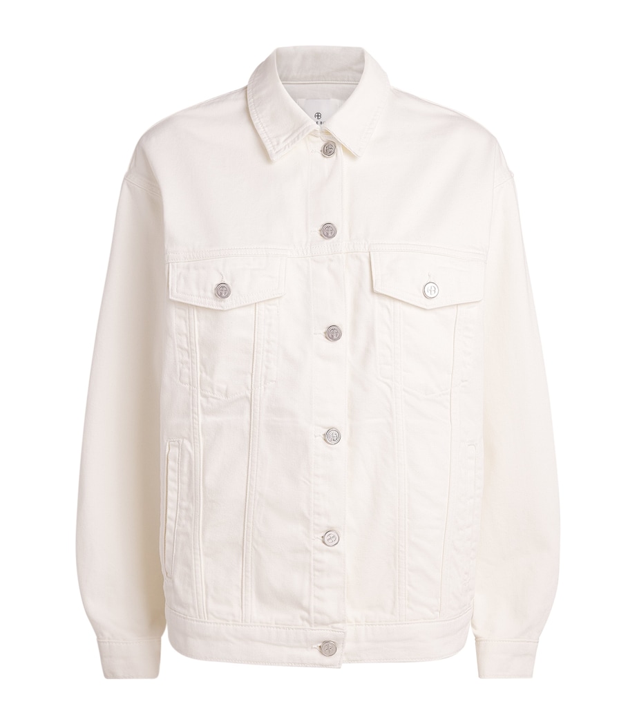 ANINE BING Womens Rory Denim Jacket Ecru Image 1