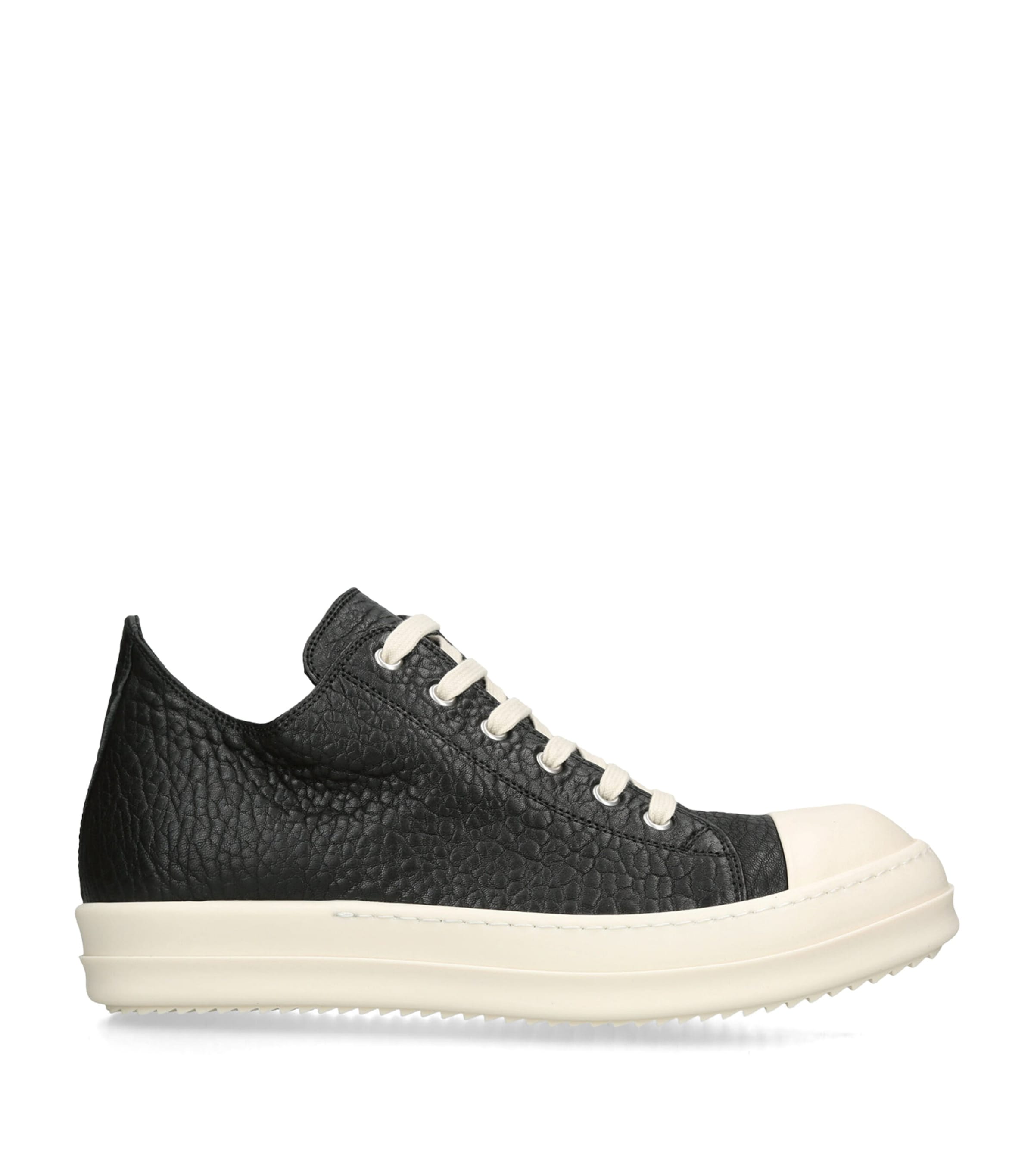 Rick Owens Leather Low-Top Sneakers Black Image 1
